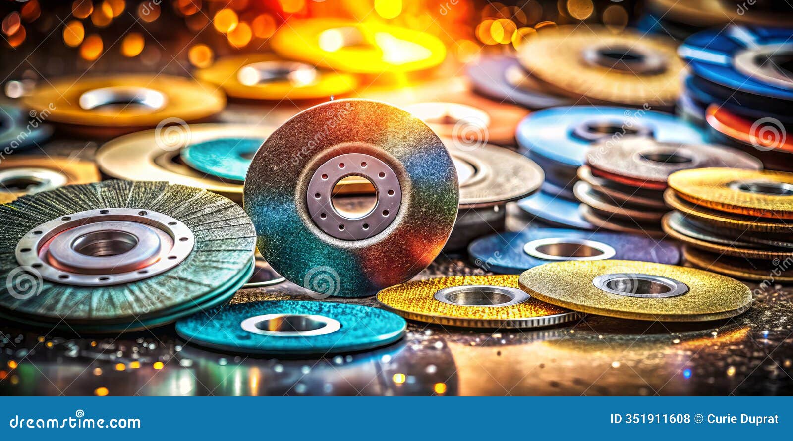 industrialgrade abrasive discs and tapes closeup view with tiltshift effect ideal for diy projects and industrial