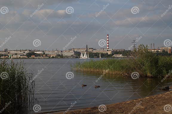 Industriegebiet. Ein Teich, Der Im 18. Jahrhundert Durch Einen