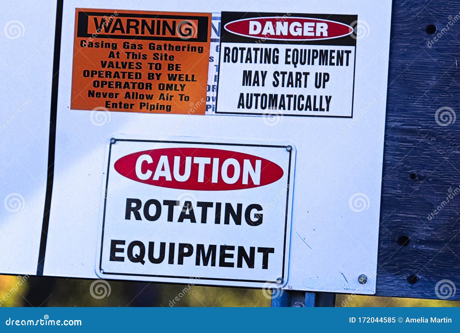 An Industry Caution Rotating Equipment Warning Sign Stock Image Image