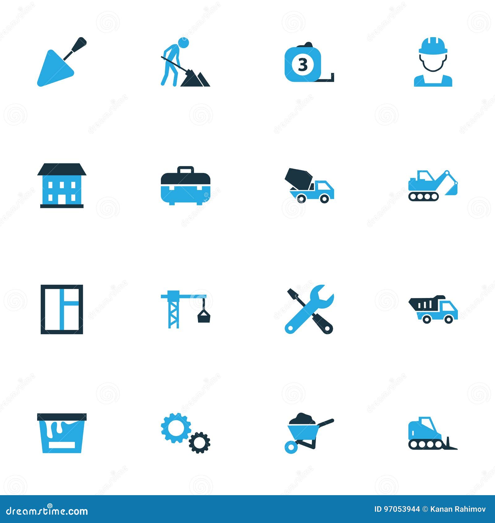 Industry Colorful Icons Set Collection Of Cement Vehicle Gear Dozer And Other Elements Also Includes Symbols Such As Stock Vector Illustration Of Screwdriver Employment 97053944