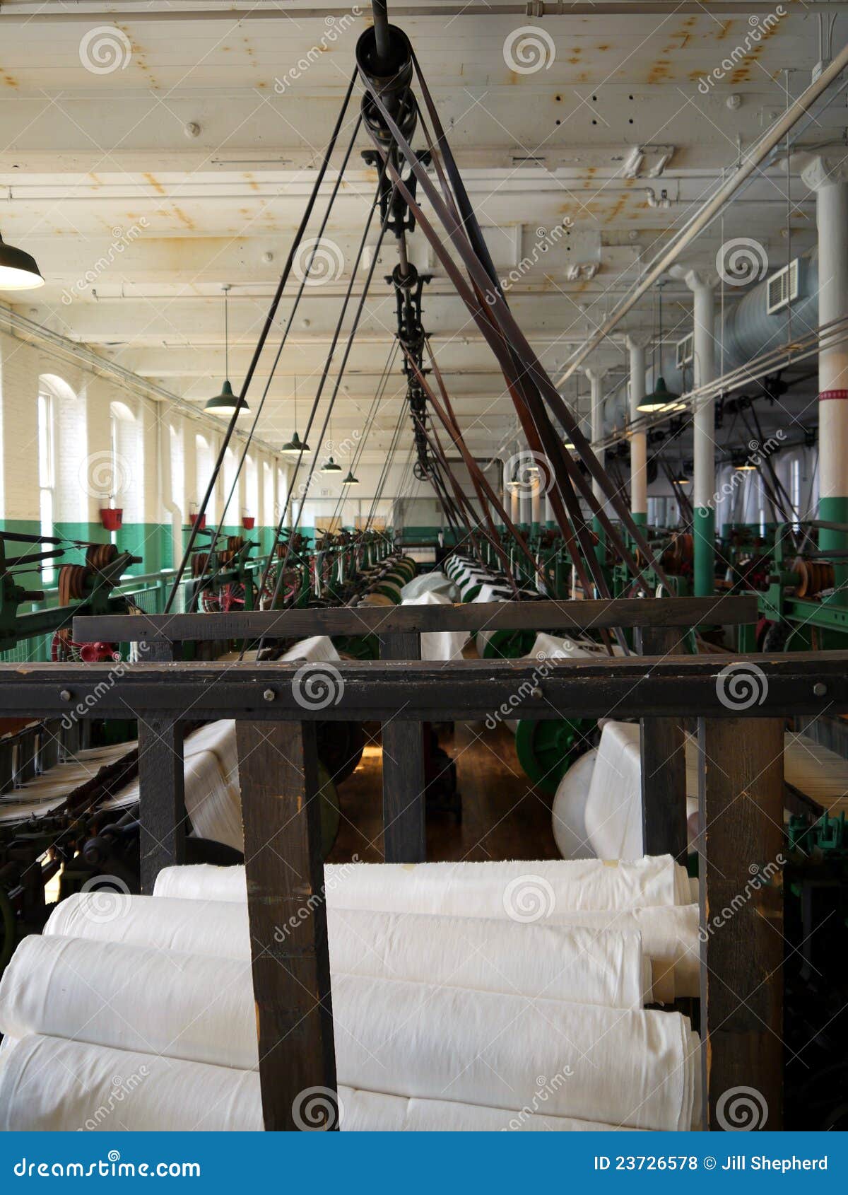 Industry Historic Cotton Mill Looms Stock Photo Image of textile