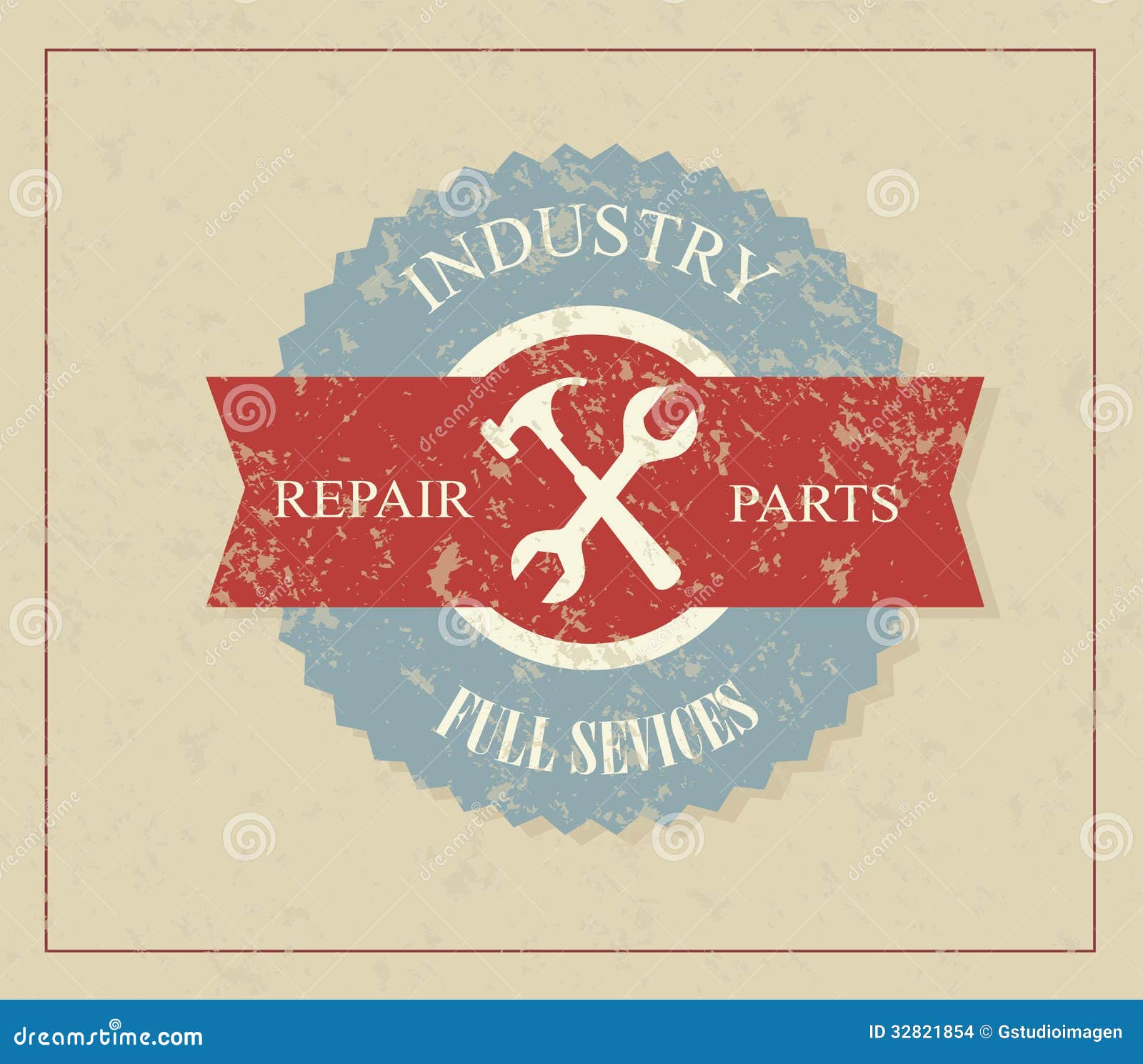 Industry label stock vector. Illustration of hammer, service 32821854