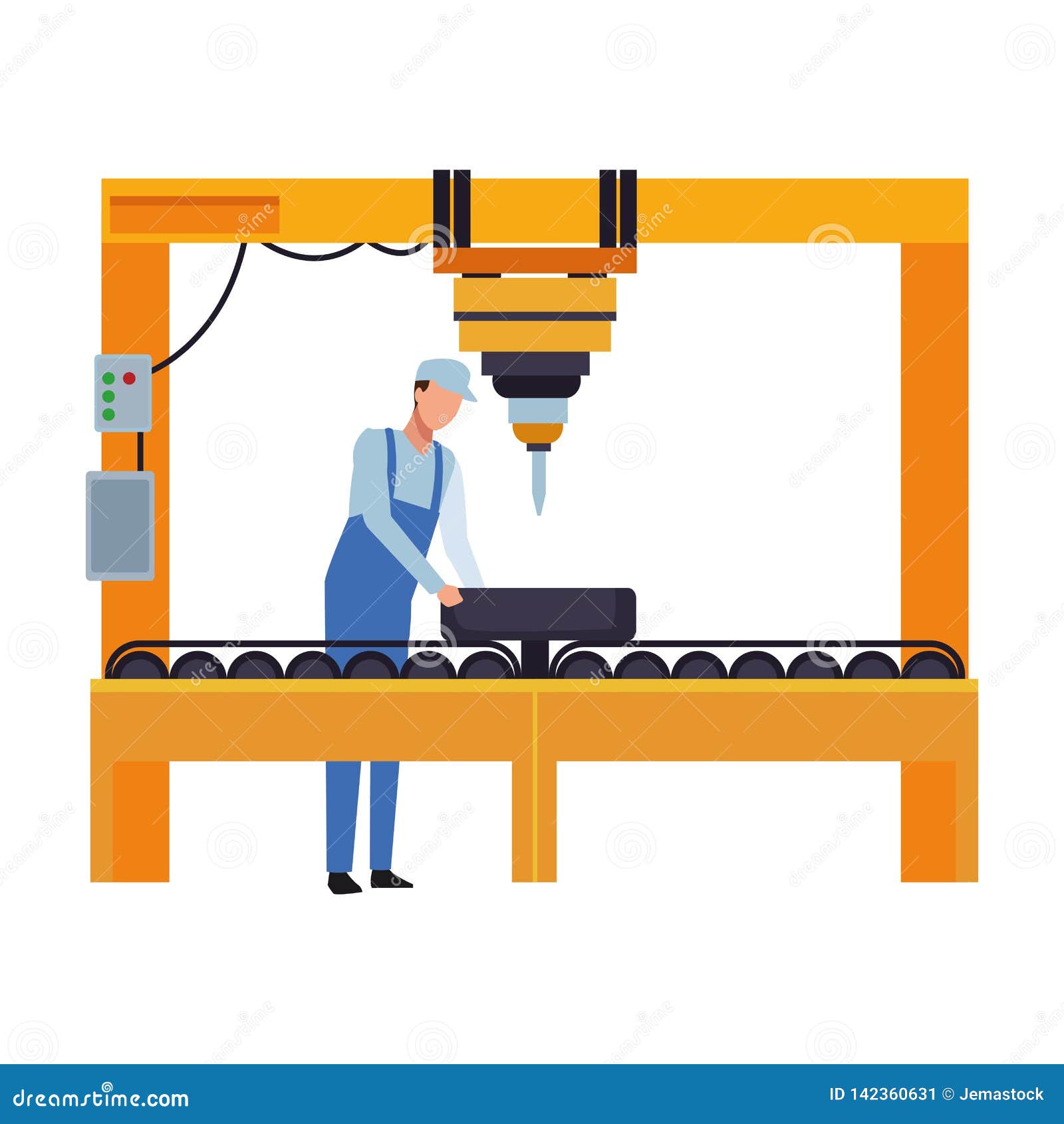 Industry Manufacturing Cartoon Stock Vector - Illustration of automate,  manufacturing: 142360631