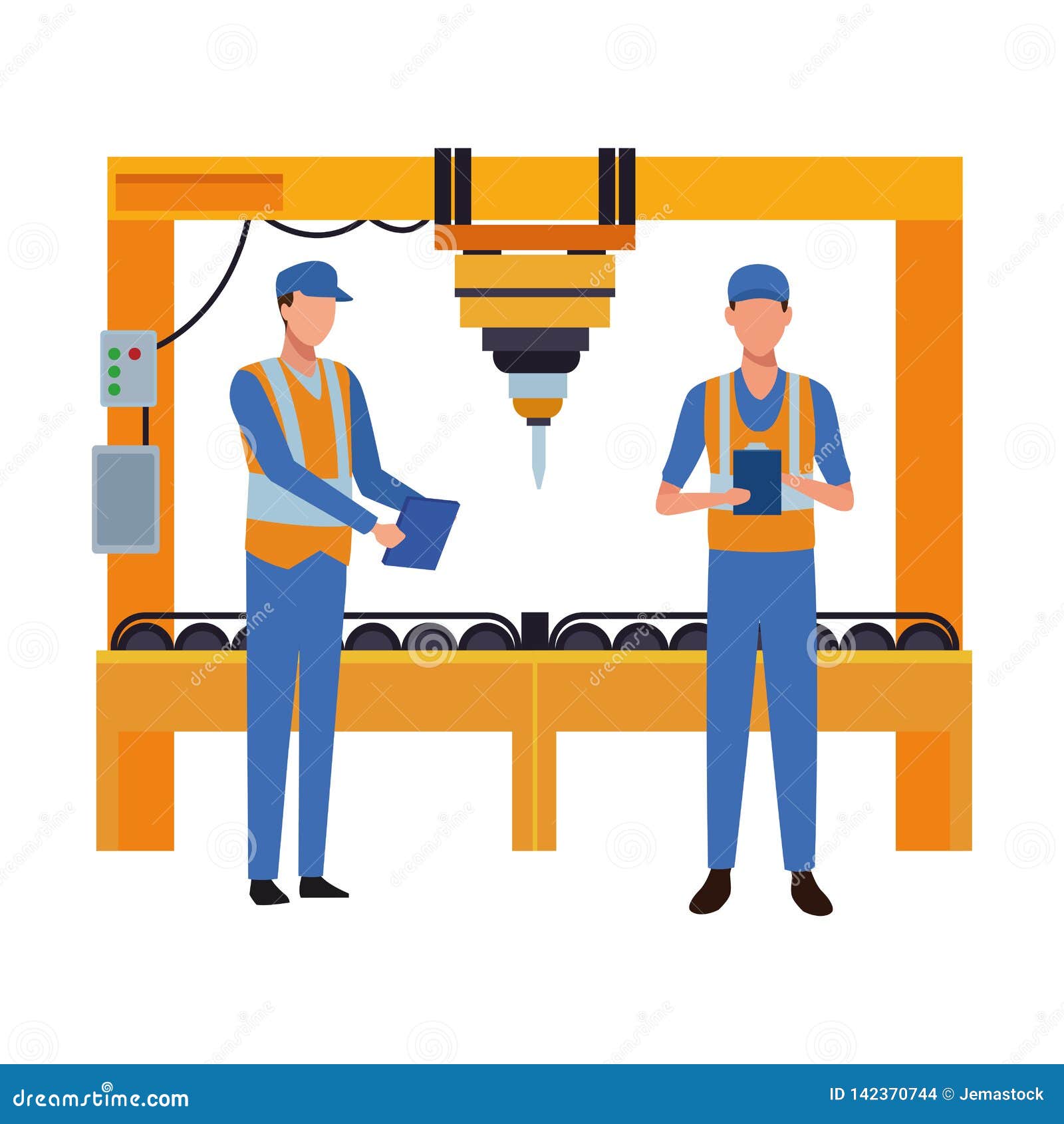 Industry Manufacturing Cartoon Stock Vector - Illustration of automate,  process: 142370744