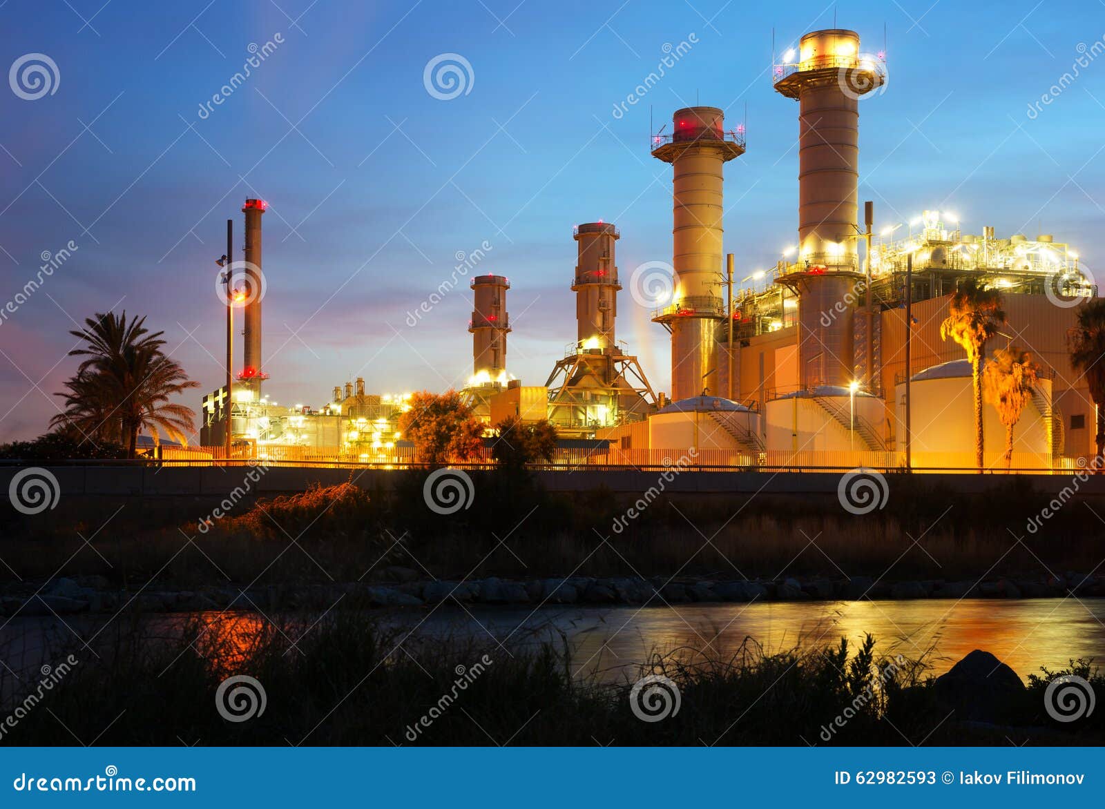 Industry Power Plant and River Stock Image Image of construct