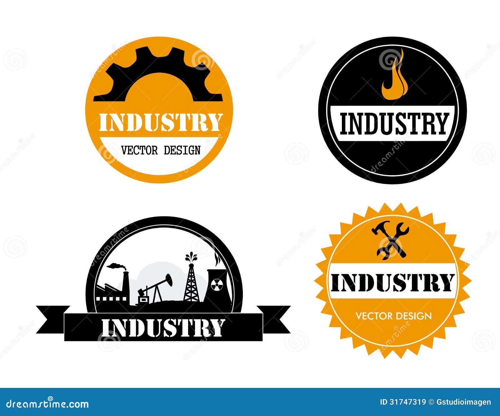 Industry stickers stock vector. Illustration of boggy 31747319