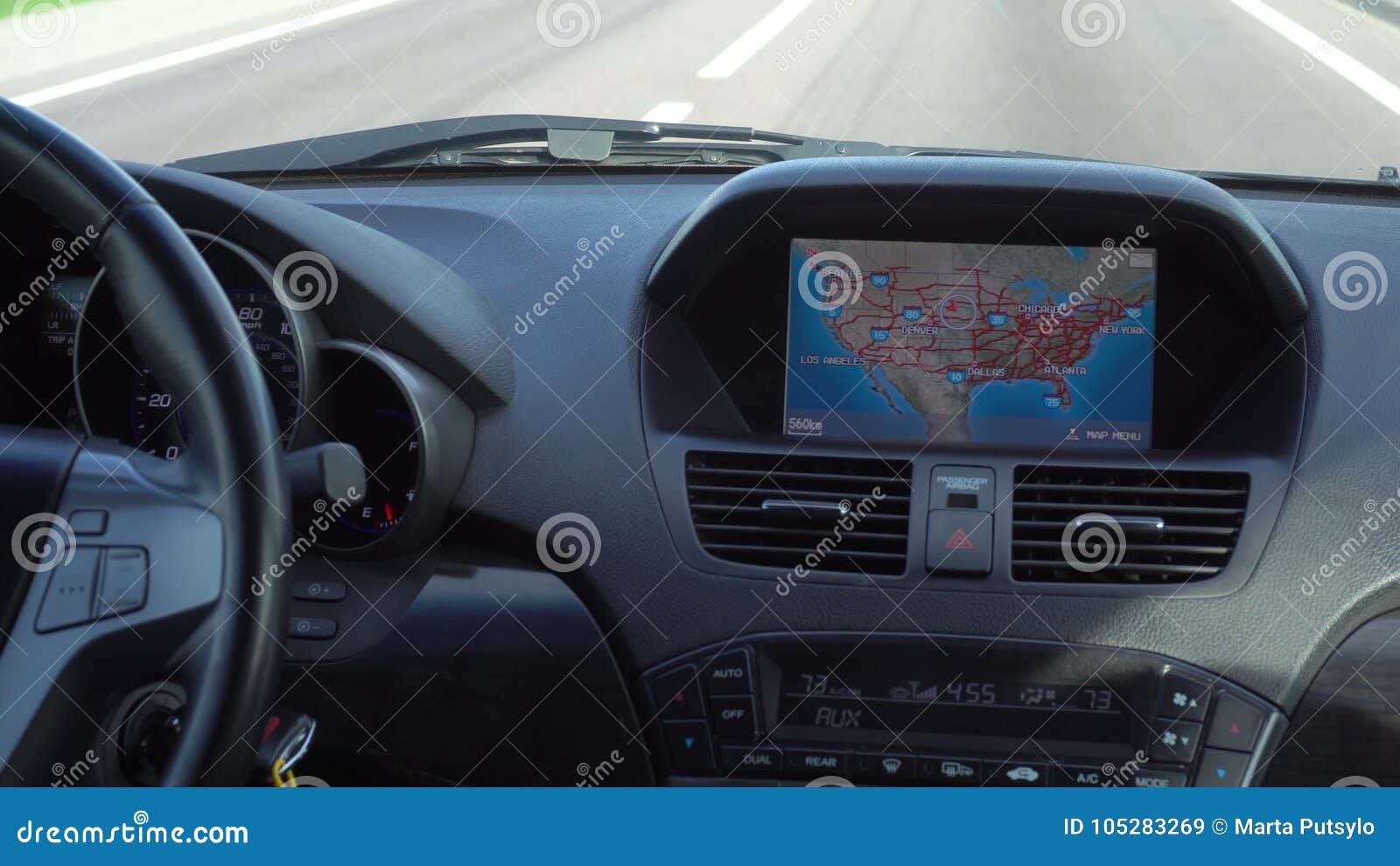 Inside a Car. a GPS Module is on Stock Image Image of plastic, driver