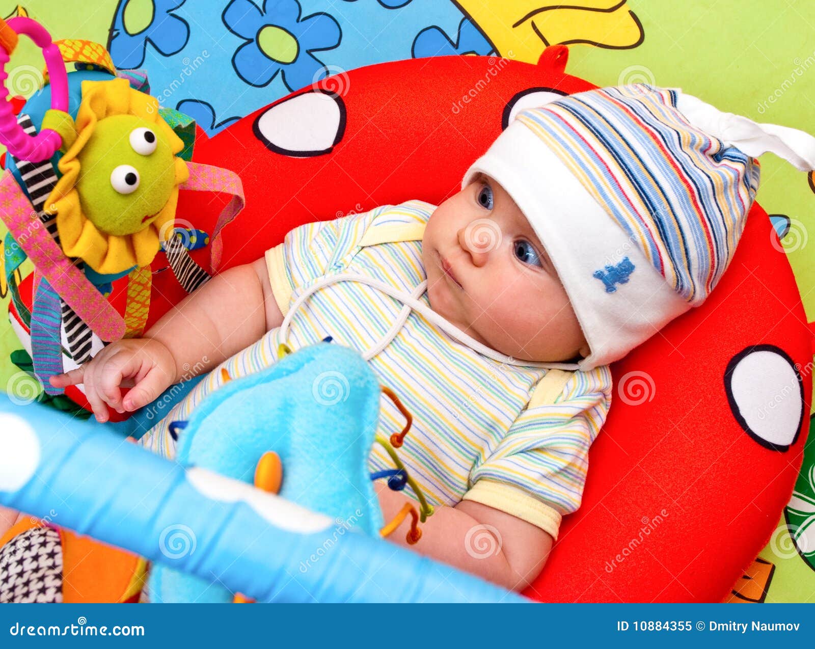Infant in baby gym stock image. Image of little, activity 10884355