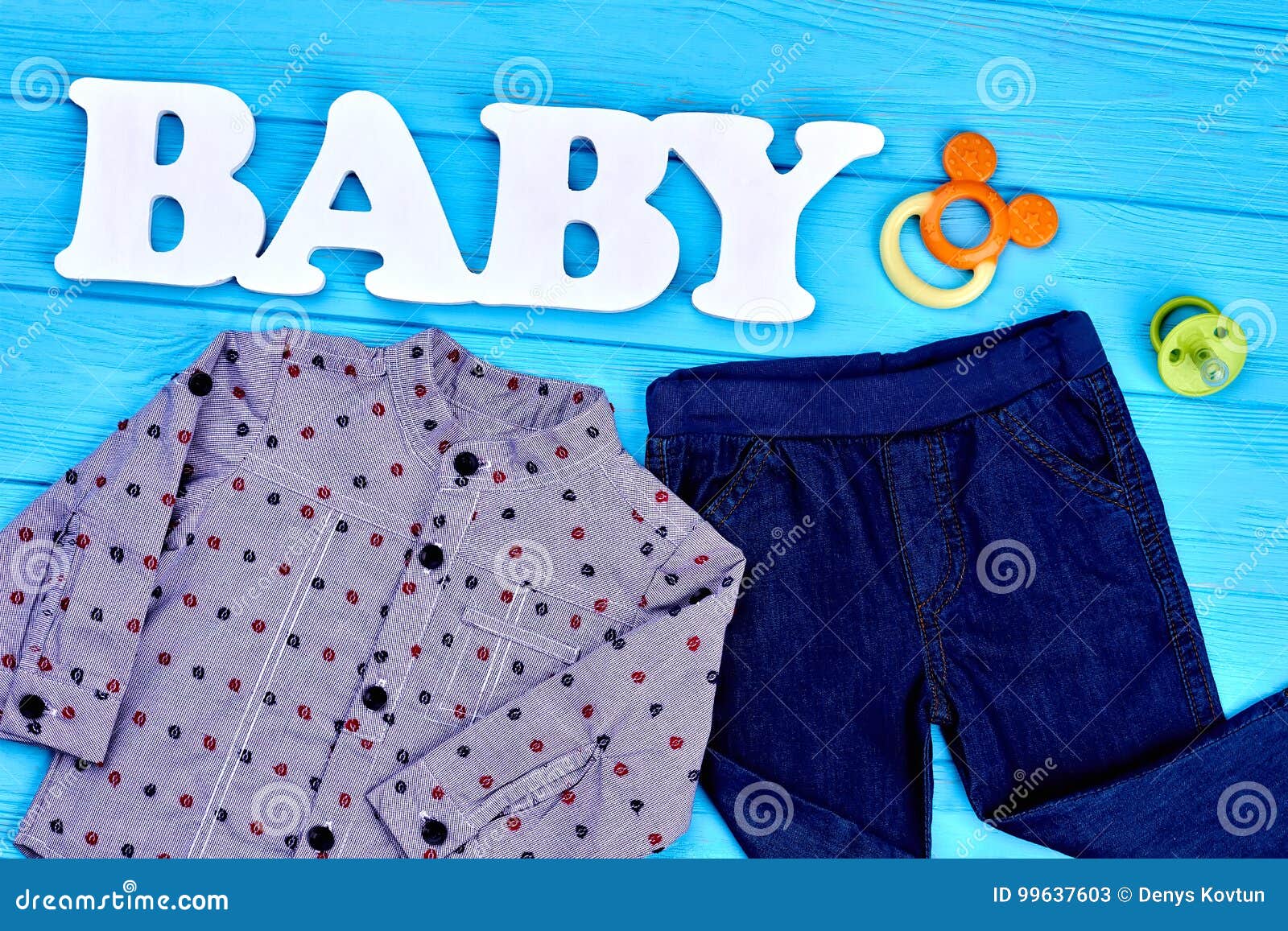 Infant Boy Clothes and Accessories. Stock Image - Image of clothing ...