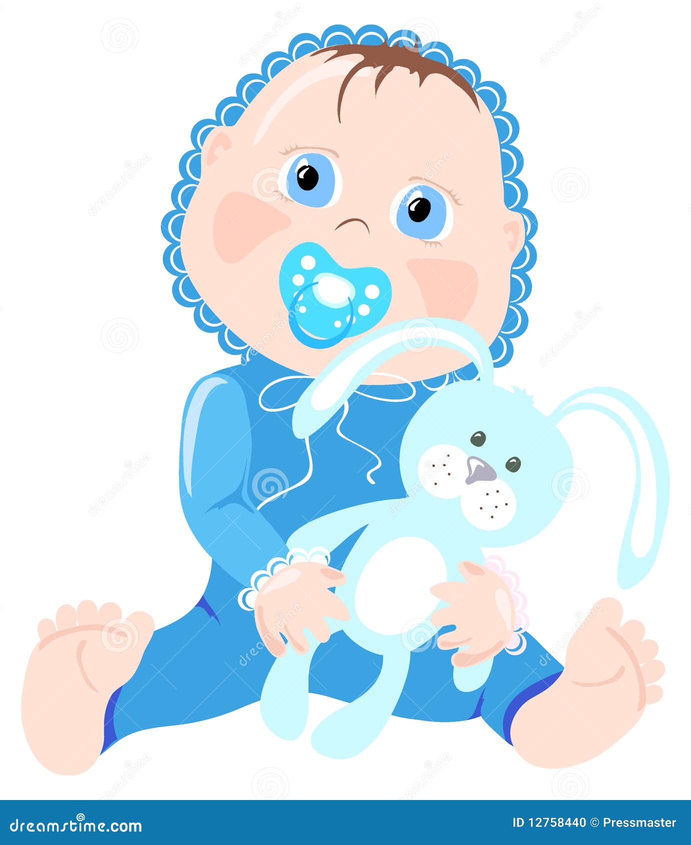 Infant with bunny stock illustration. Illustration of child - 12758440