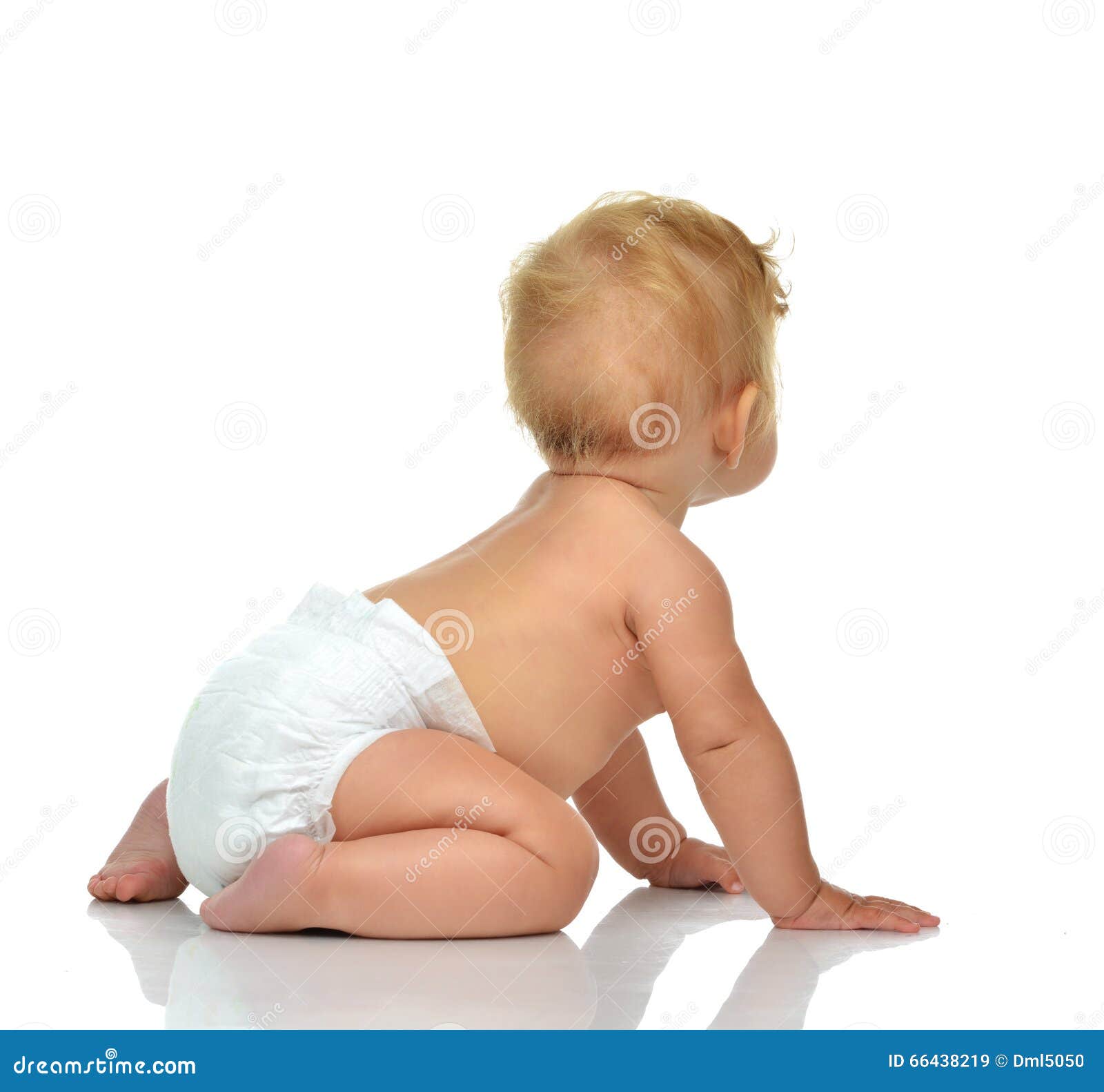 Infant Child Baby Toddler Sitting Crawling Backwards Stock ...
