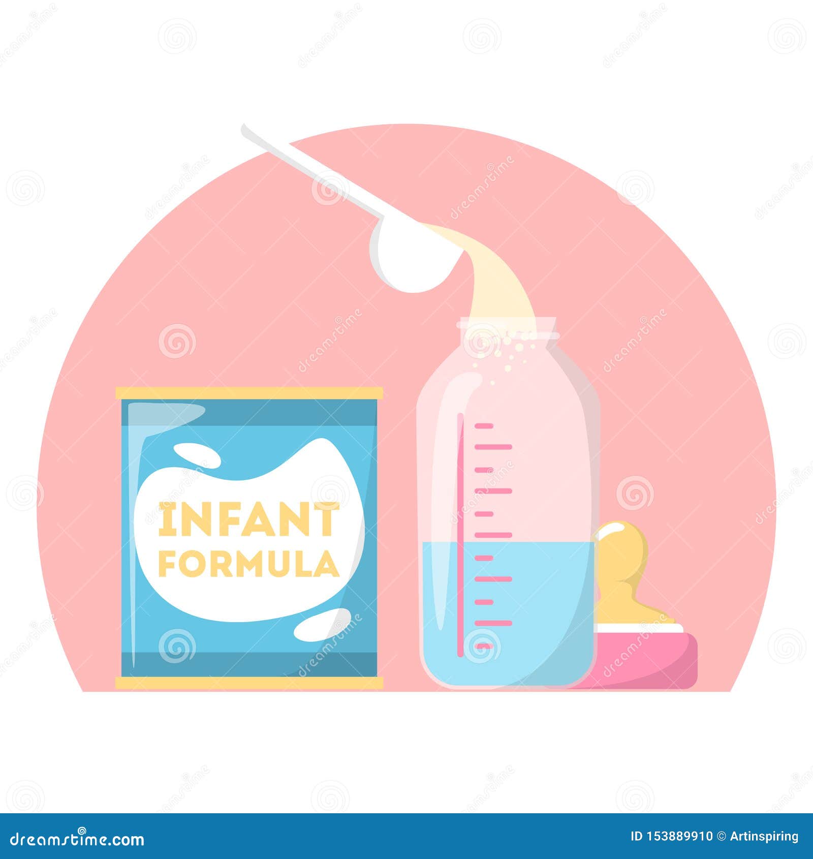 infant formula, baby powder. container with food