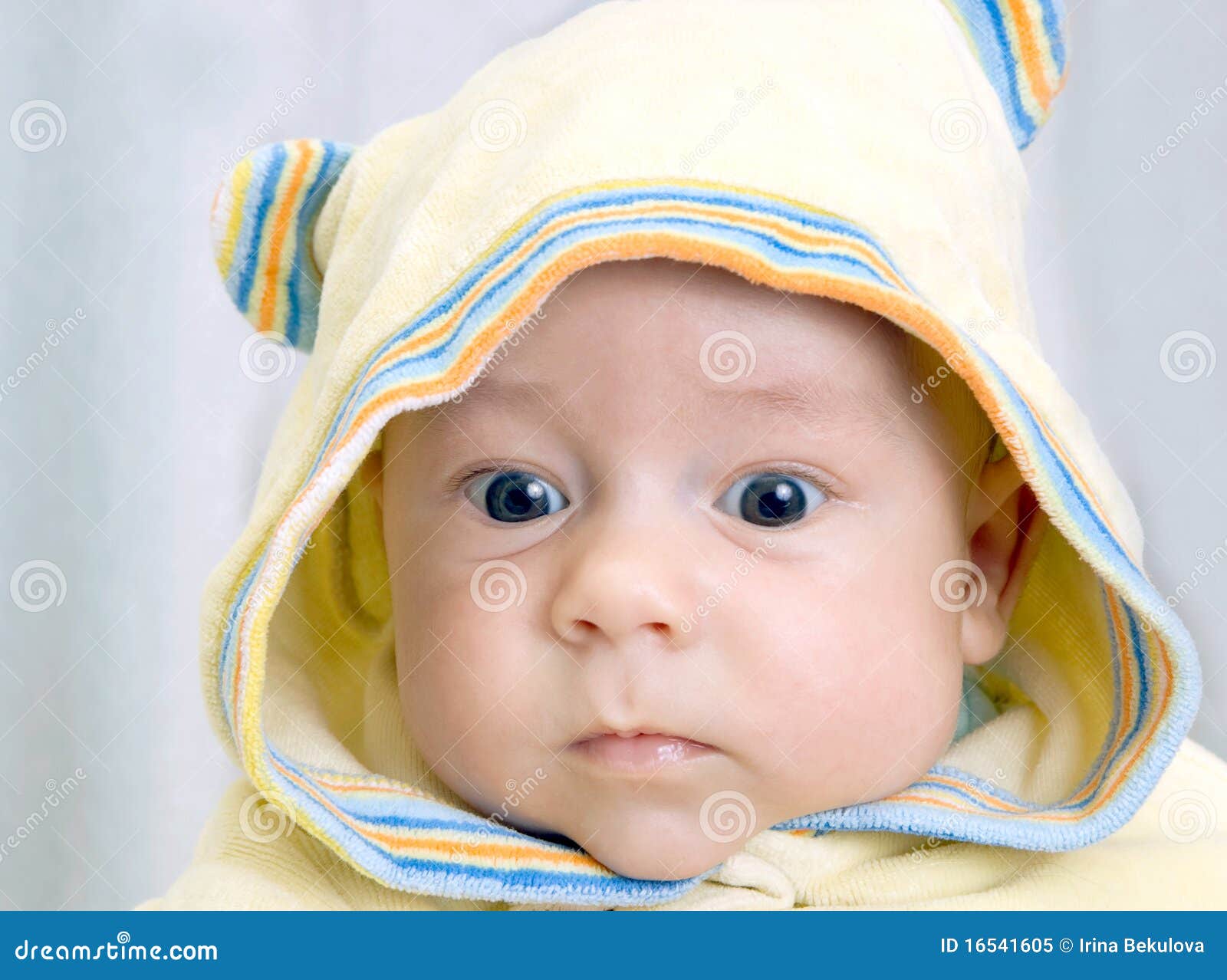 Infant in hood stock image. Image of small, clothes, baby 16541605