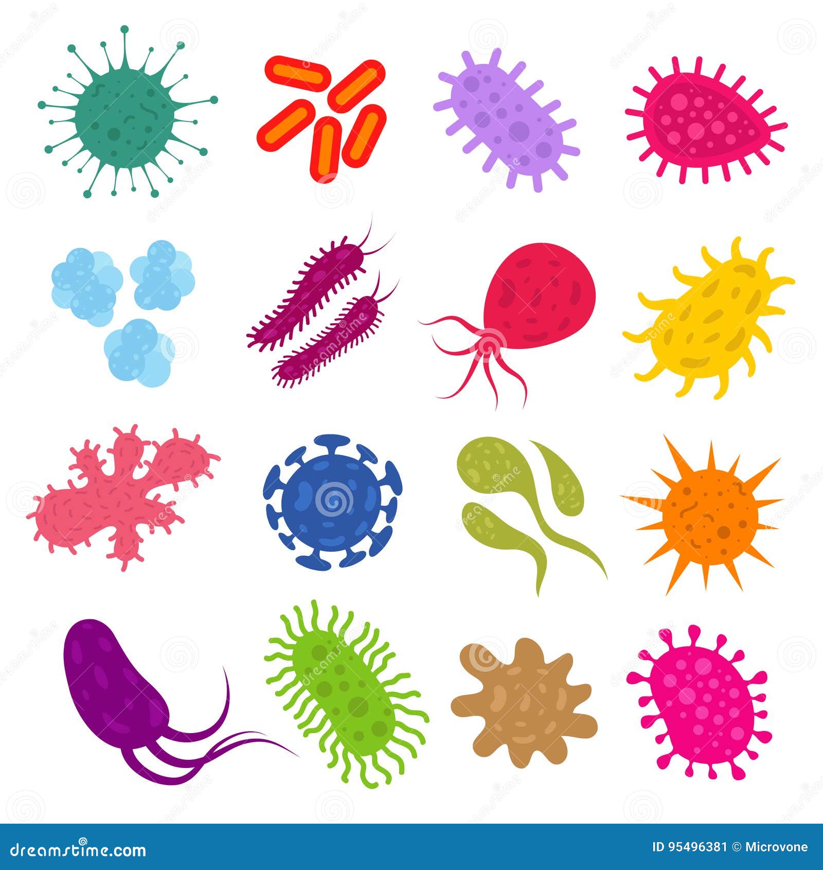 infection bacteria and pandemic virus  biology icons