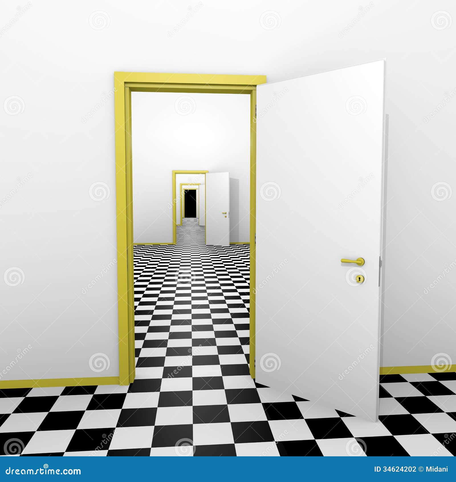 Infinite Doors Stock Photography Image 34624202