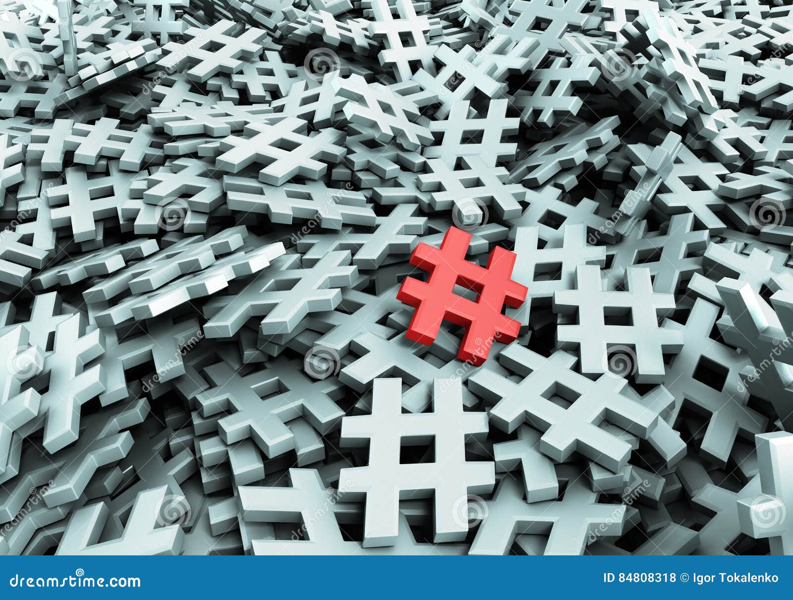 Infinite Hashtags Original 3d Rendering Illustration Stock Illustration