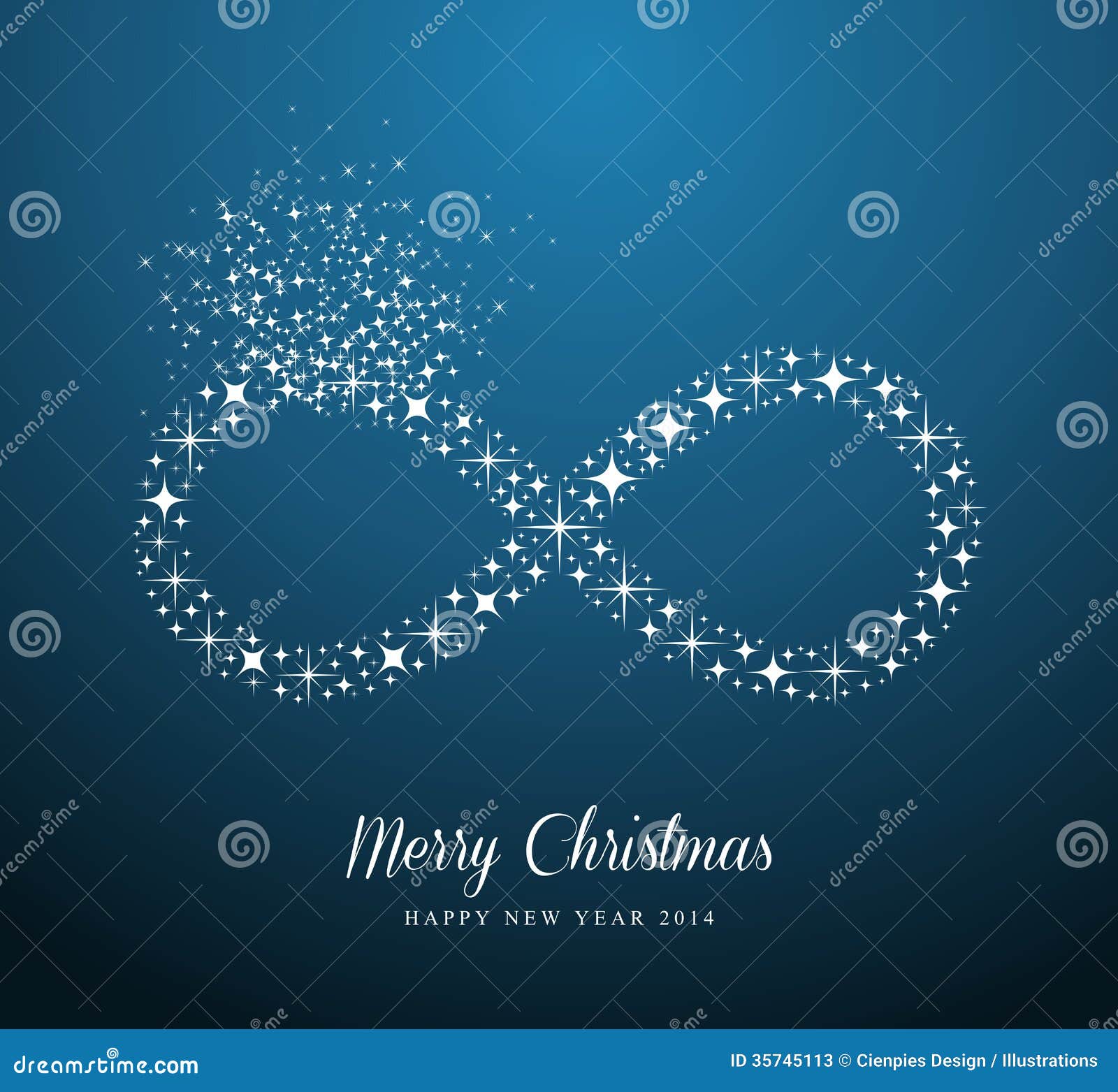 Infinite Merry Christmas And Happy New Year Stars Stock 