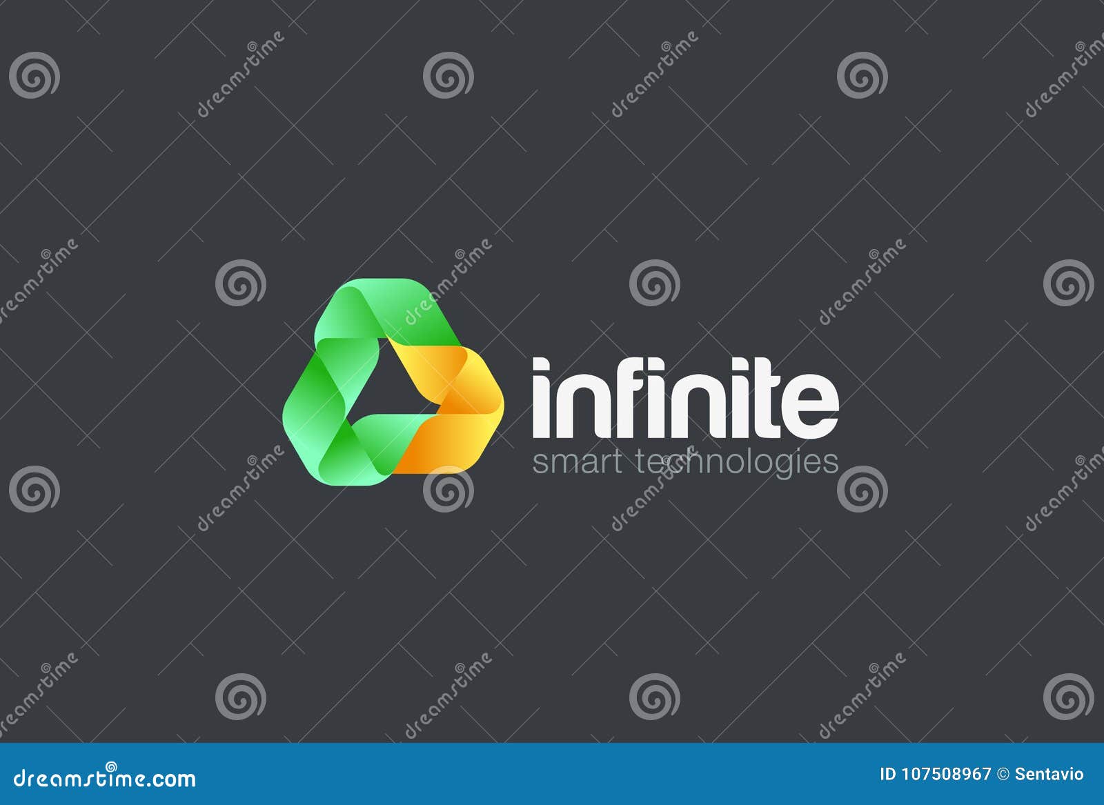 infinity looped triangle logo  energy techno