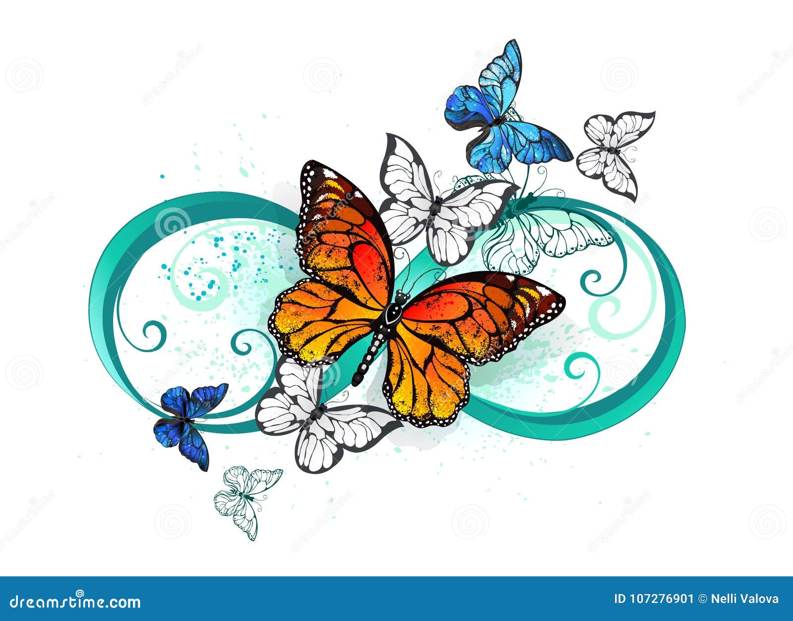 Tattoo blue butterfly stock vector Illustration of hipster  66604110