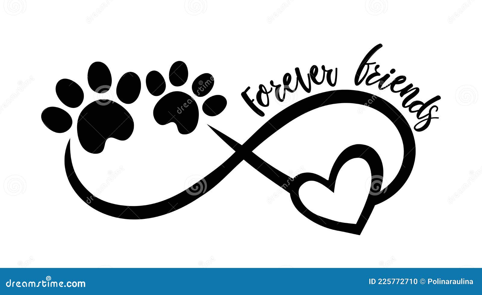 Heart with Pet Dog Cat Footprint Stock Vector  Illustration of friendship  friend 225748138