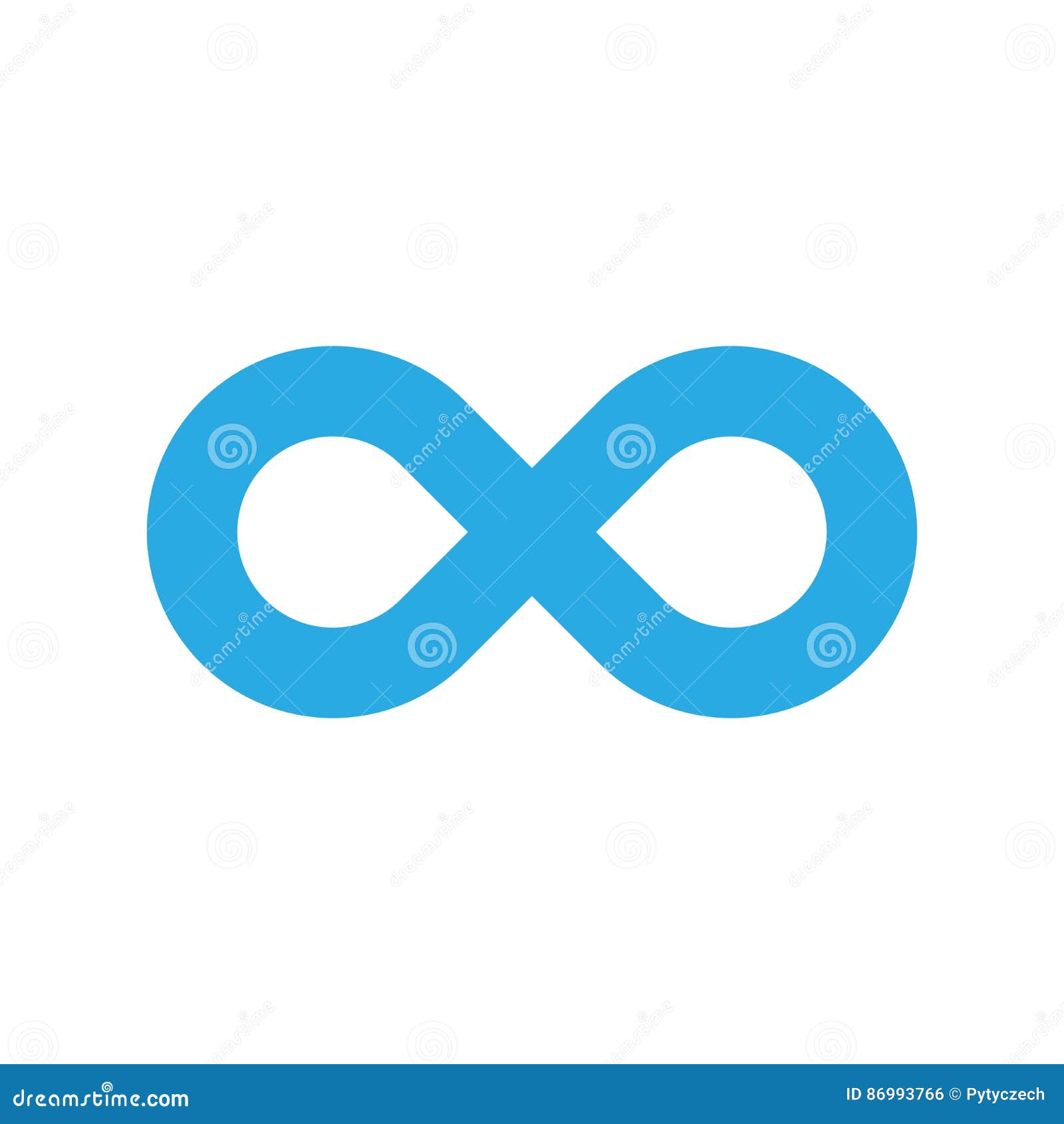 infinity  icon. representing the concept of infinite, limitless and endless things. simple blue  