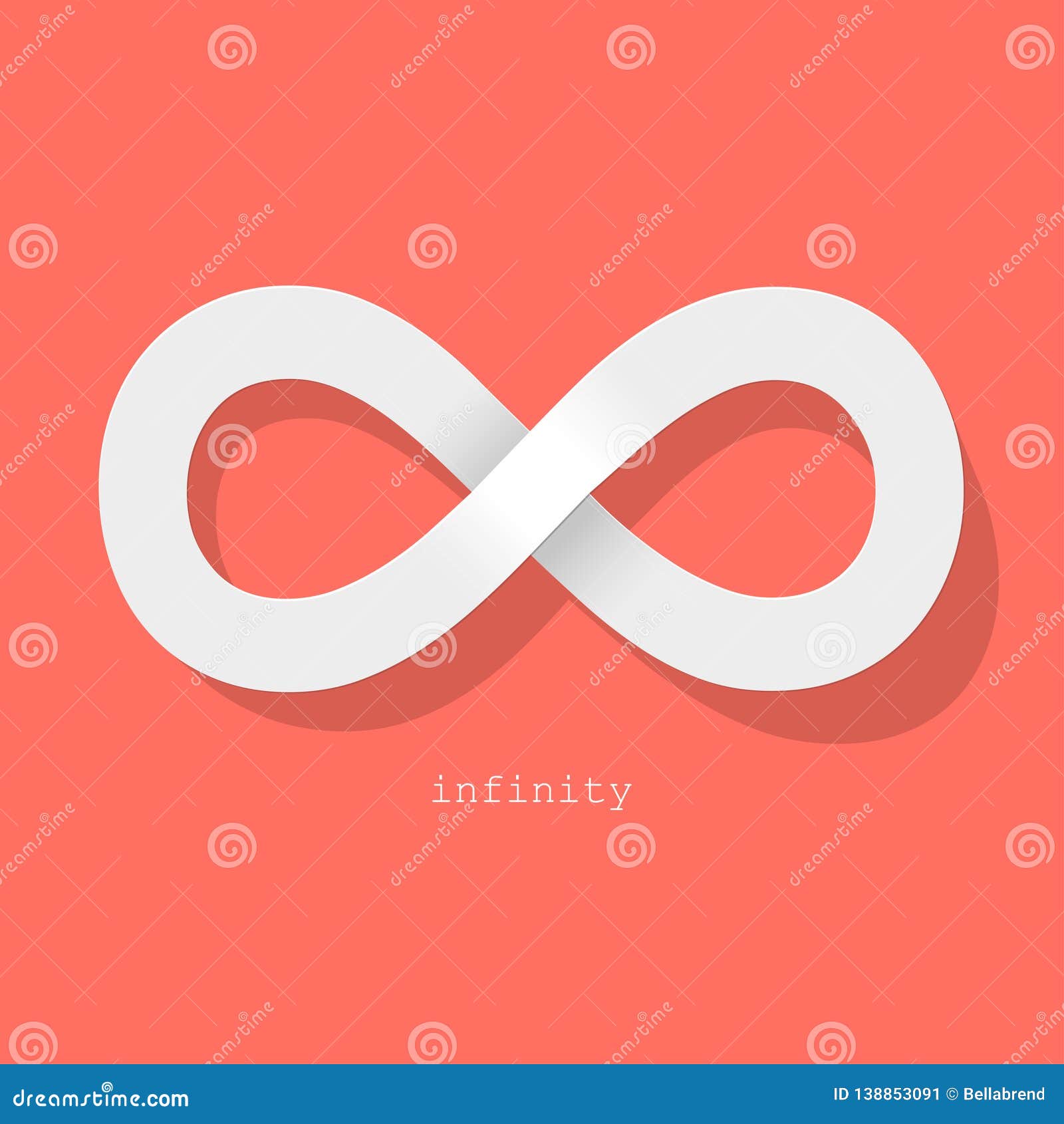 Infinity Symbol White on a Coral Color Background Stock Vector -  Illustration of future, infinity: 138853091