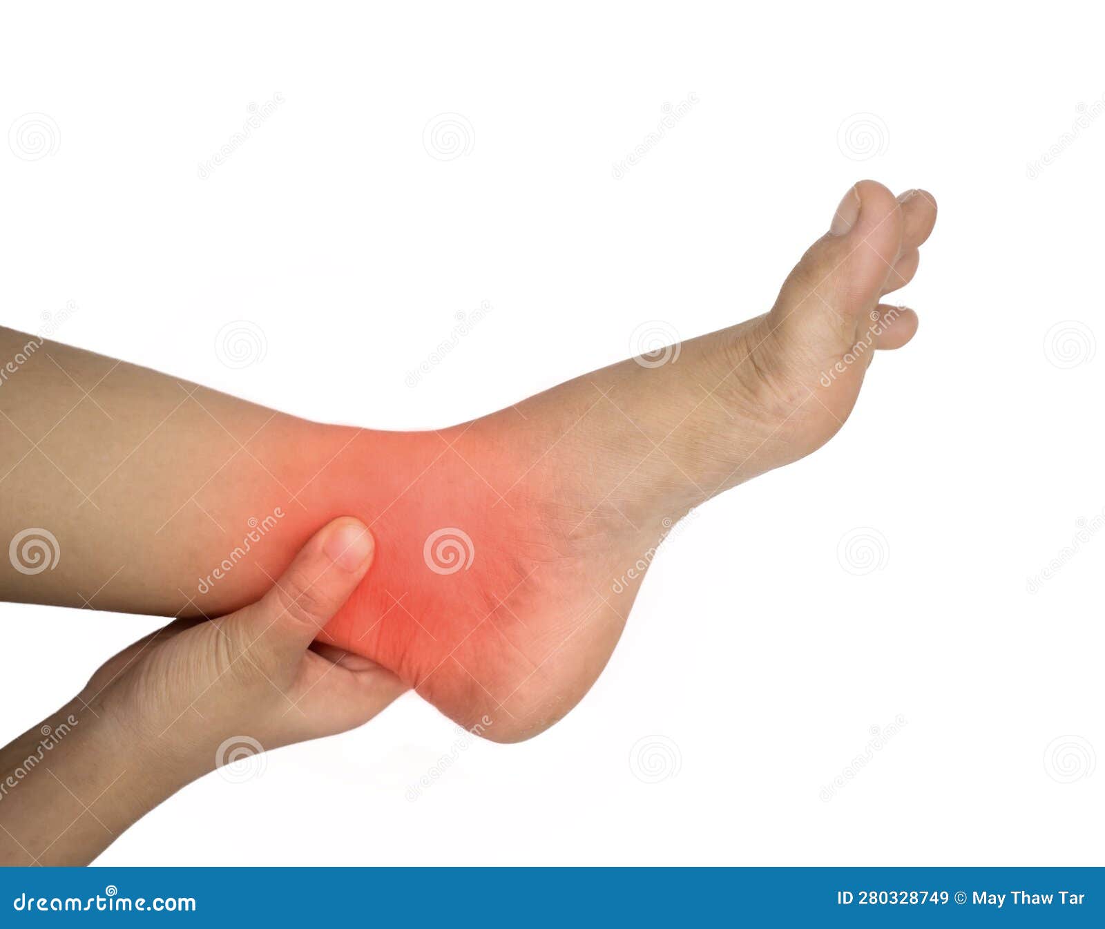 Inflammation of Ankle Joint and Foot. Concept of Joint Pain and Leg
