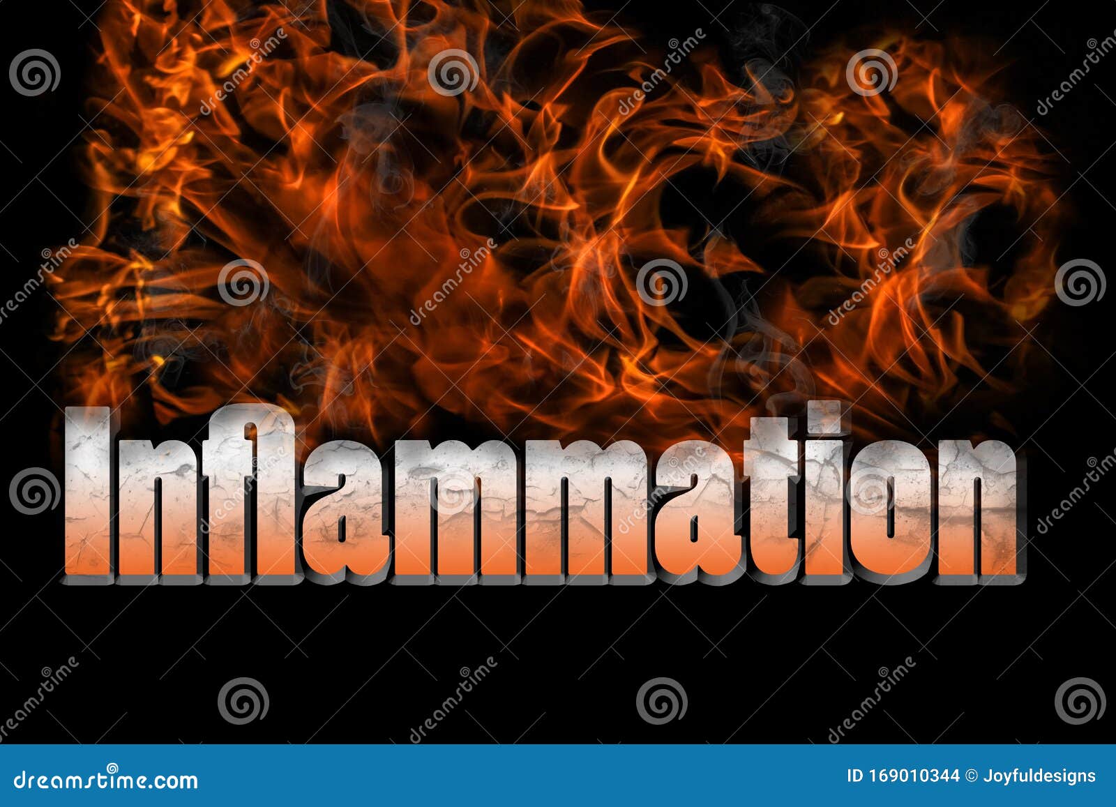 inflammation 3d  fire text