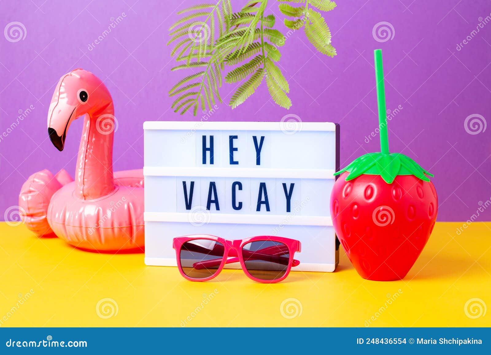 retro vibe or 80s, nostalgic style still life with colorful summer accessories