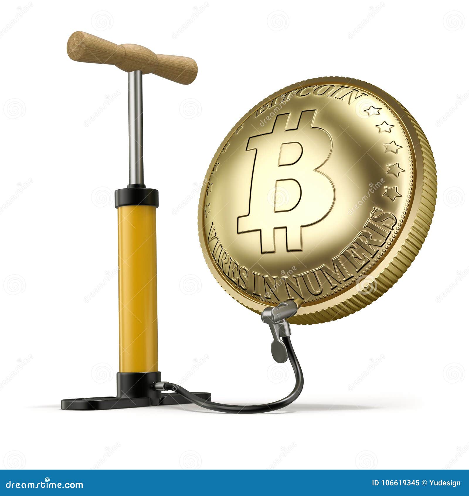 Inflated Bitcoin - 3D Illustration Stock Illustration - Illustration of  cryptocurrency, technology: 106619345