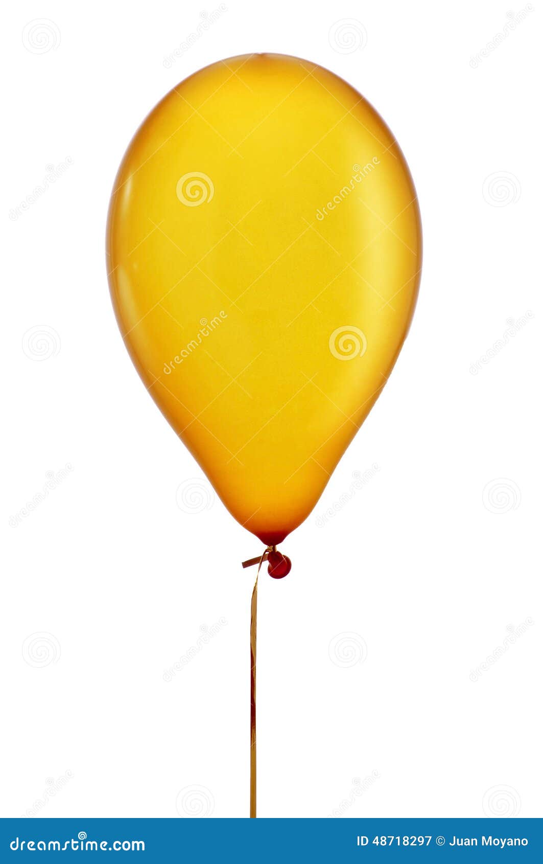 inflated golden balloon in a string