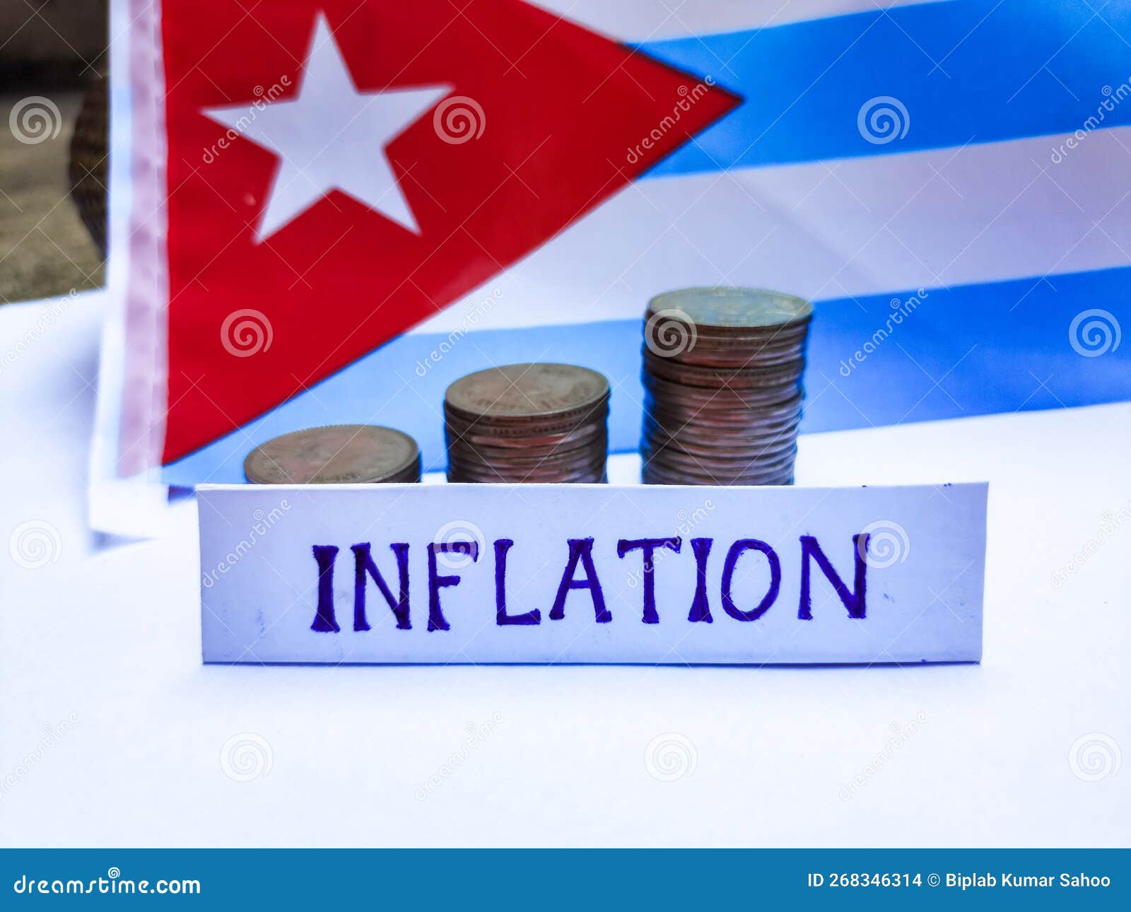Inflation in Cuba Concept. Handwritten Inflation on a Paper Board