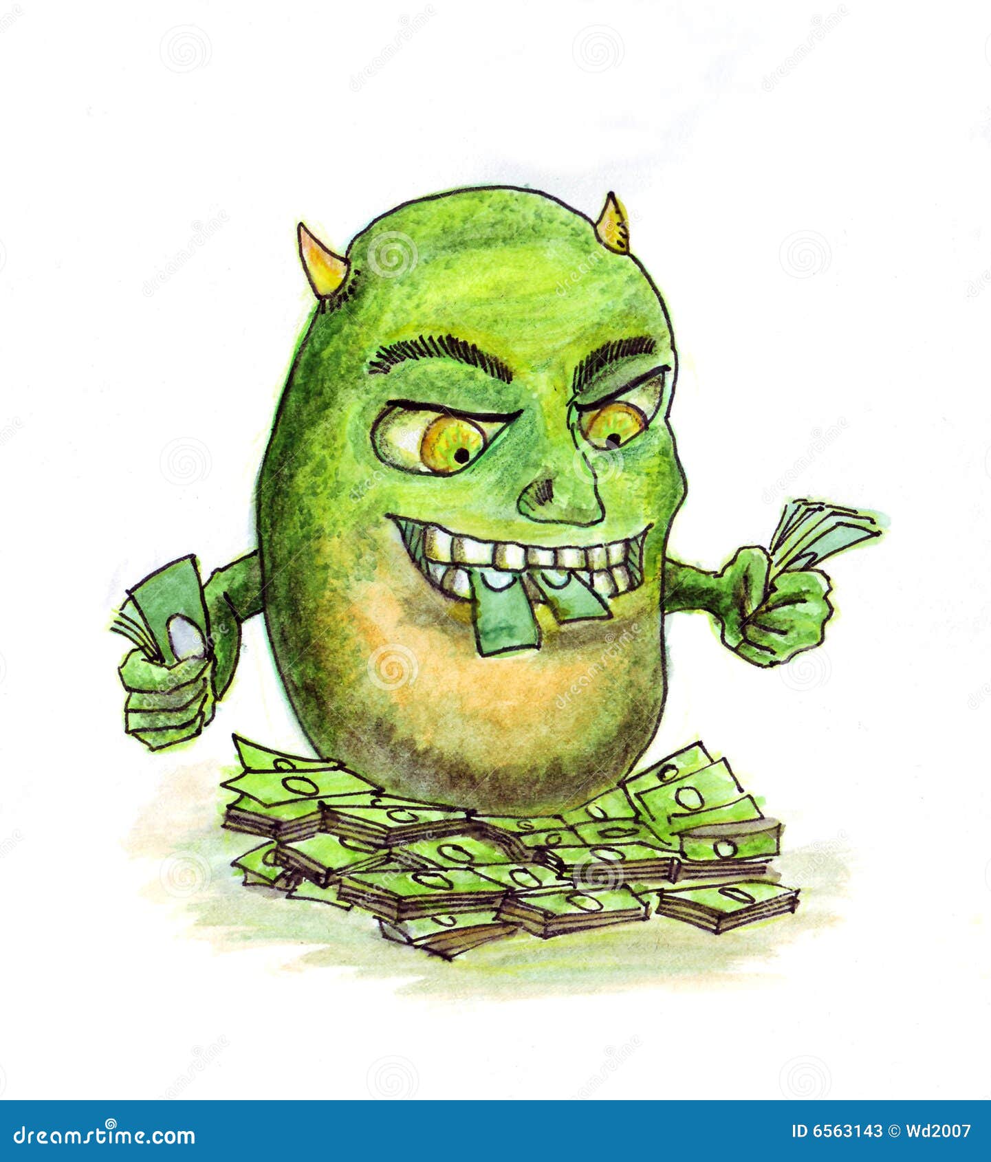 Inflation money monster stock illustration. Illustration ...