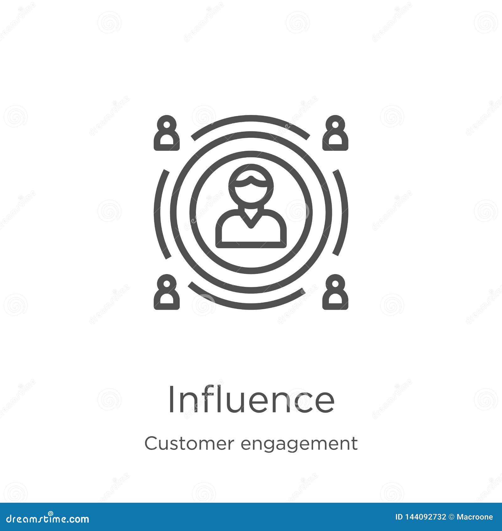 influence icon  from customer engagement collection. thin line influence outline icon  . outline, thin