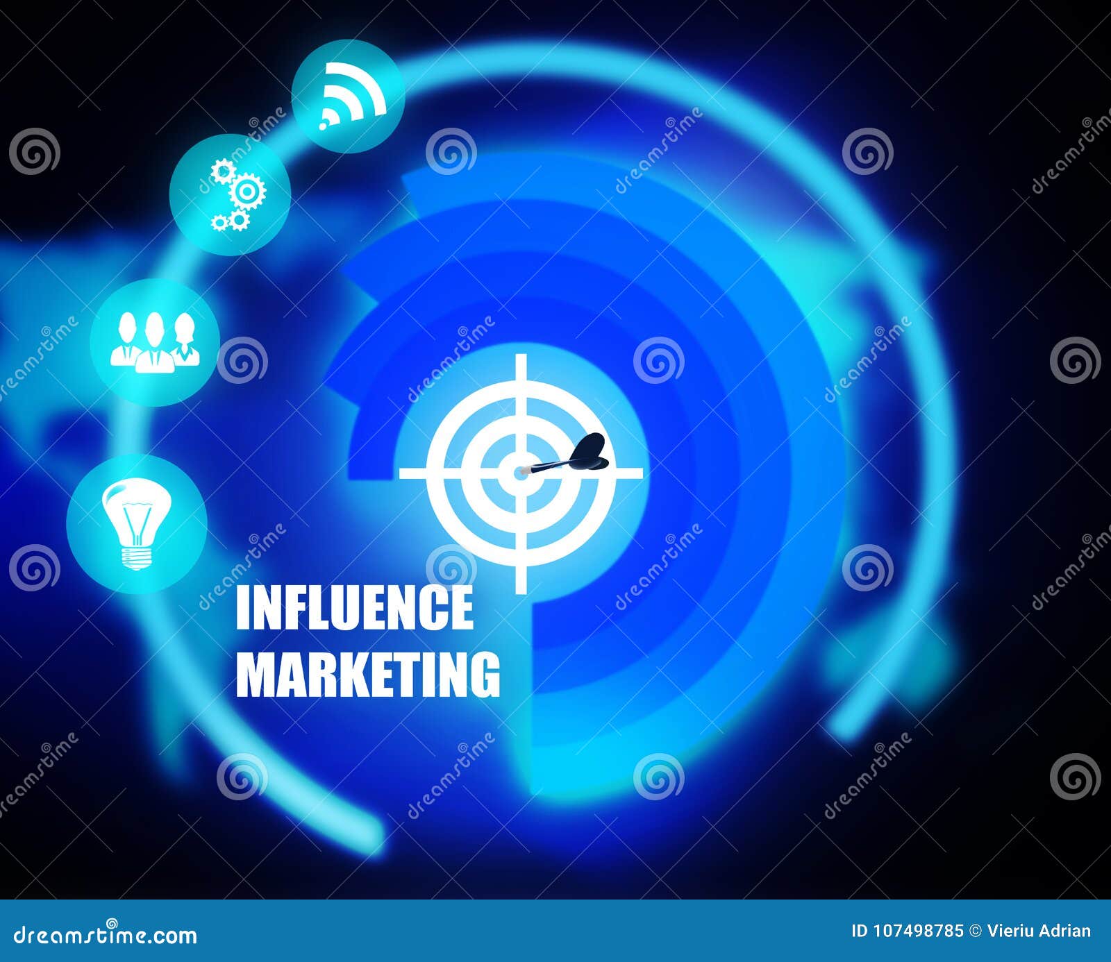 Influence Marketing Concept Plan Graphic Stock Illustration