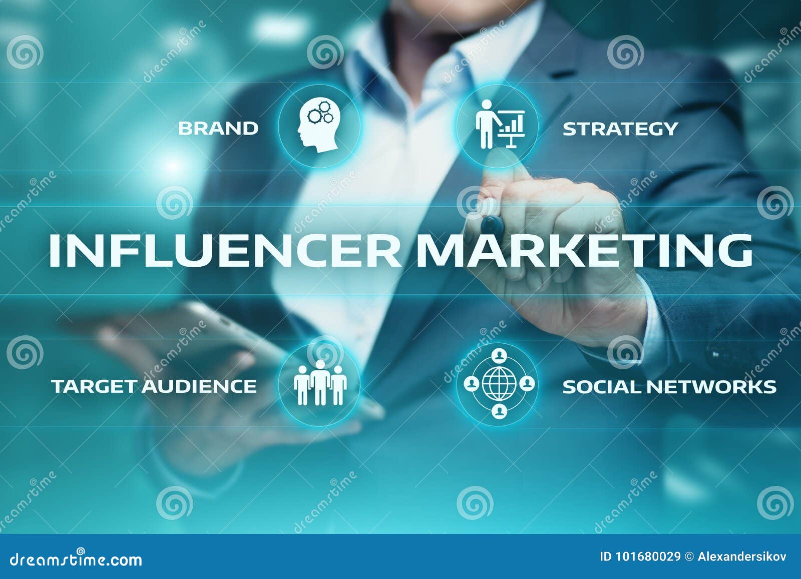 influencer marketing plan business network social media strategy concept