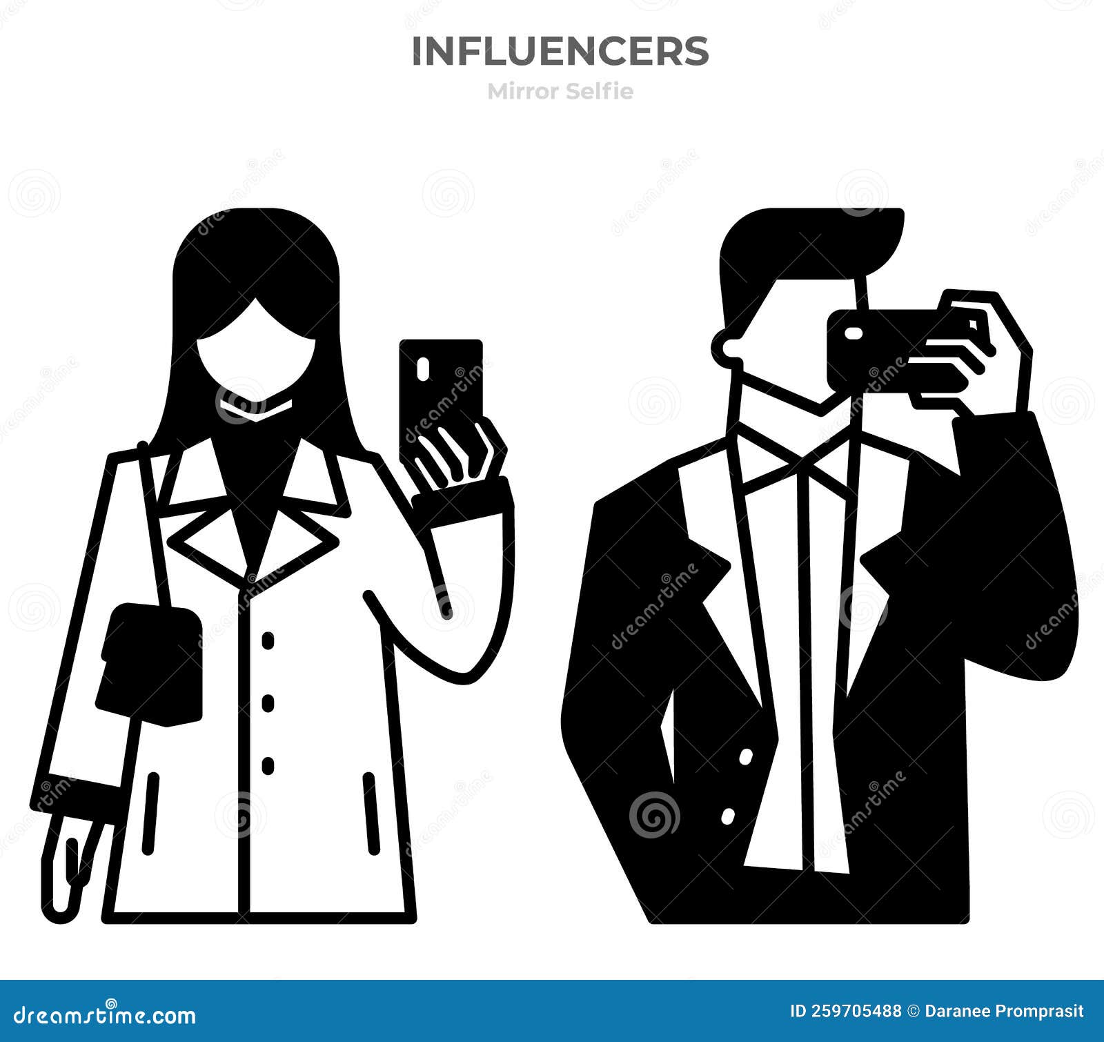 influencers-in-mirror-selfie-posing-vector-illustration-cartoondealer