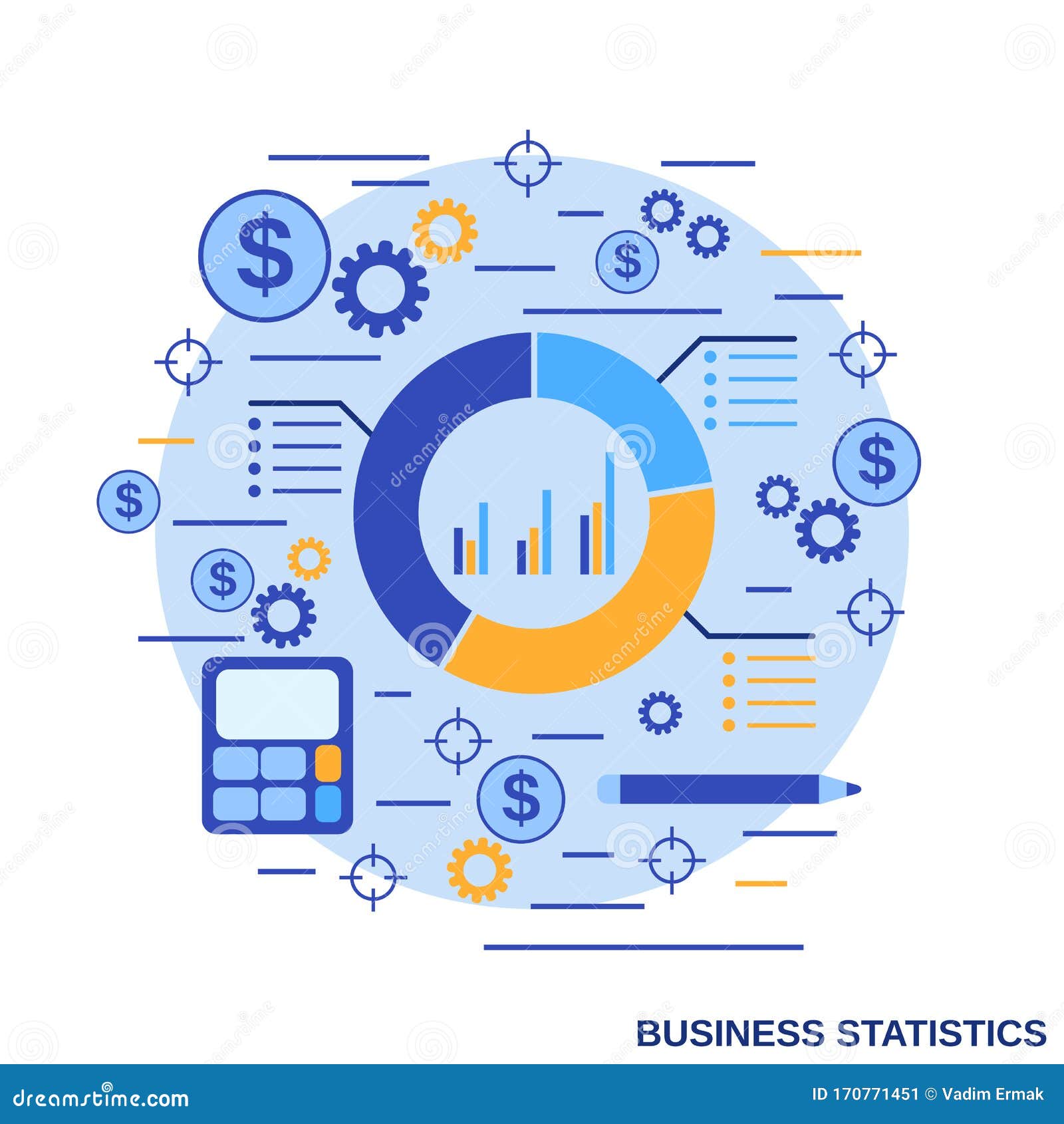 Business Statistics  Vector  Concept Illustration  Stock 