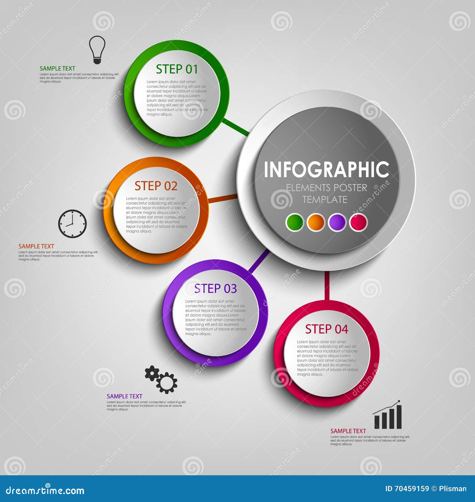 Info Graphic With Colored Design Circles Poster Template Stock Vector info-graphic-with-colored-design-circles-poster-template-stock-vector