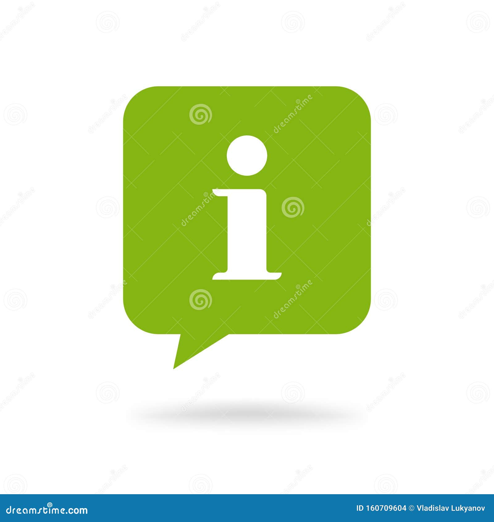 info help sign icon  , flat green square information bubble speech mark  pictogram clipart