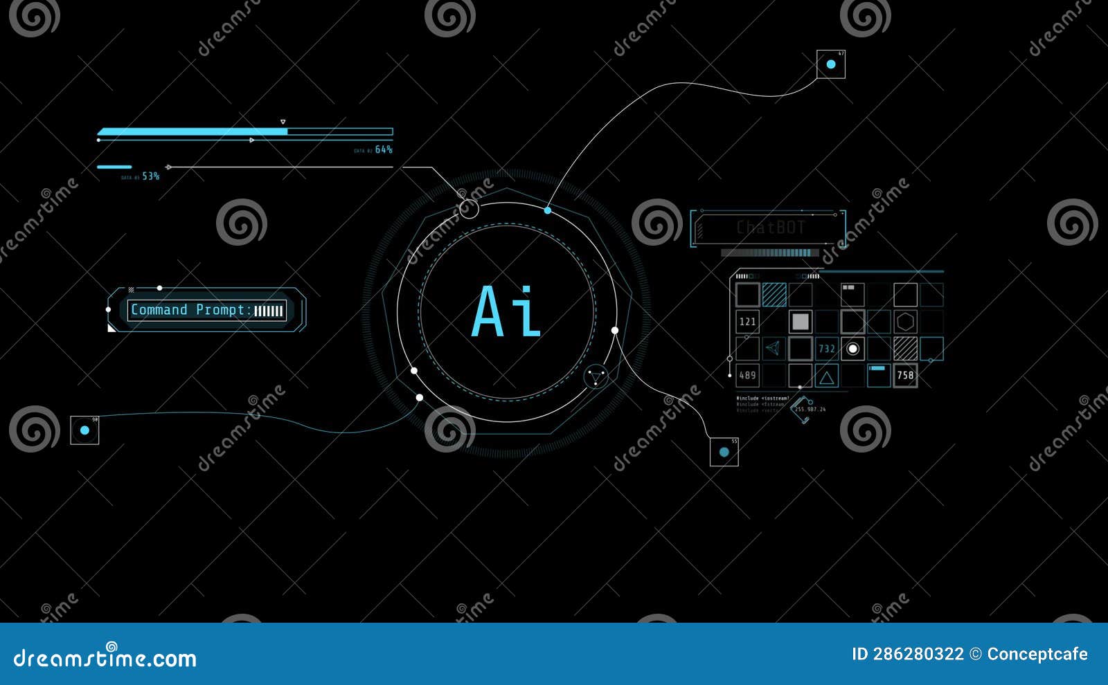 Infographic Animation about Data Processing by Generative AI. Stock