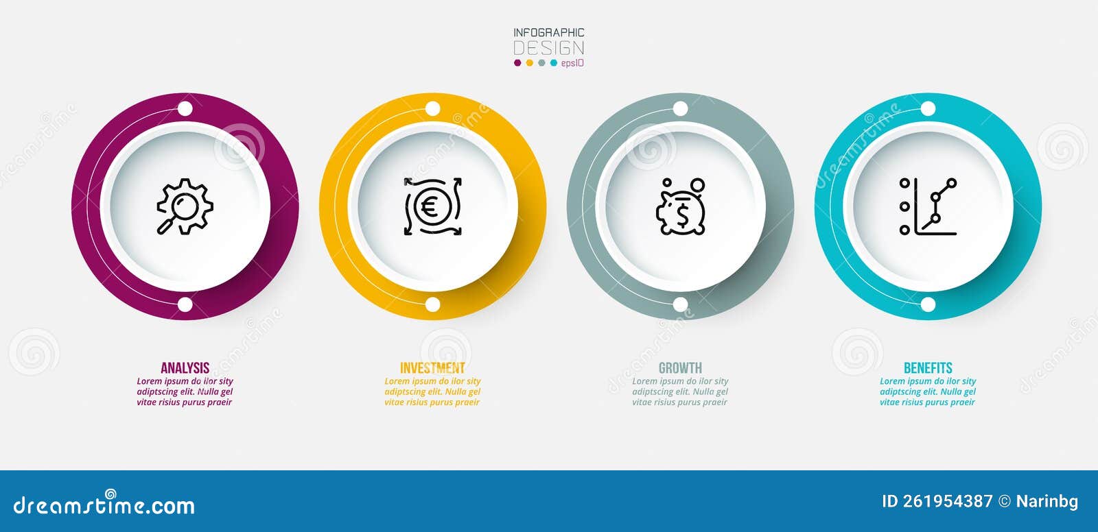 Business Concept Infographic Template with Option Stock Vector