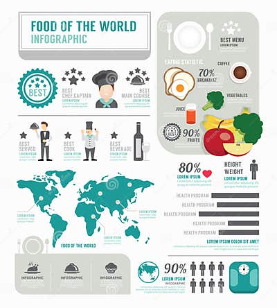 Infographic Business of Foods Template Design . Concept Vector Stock ...