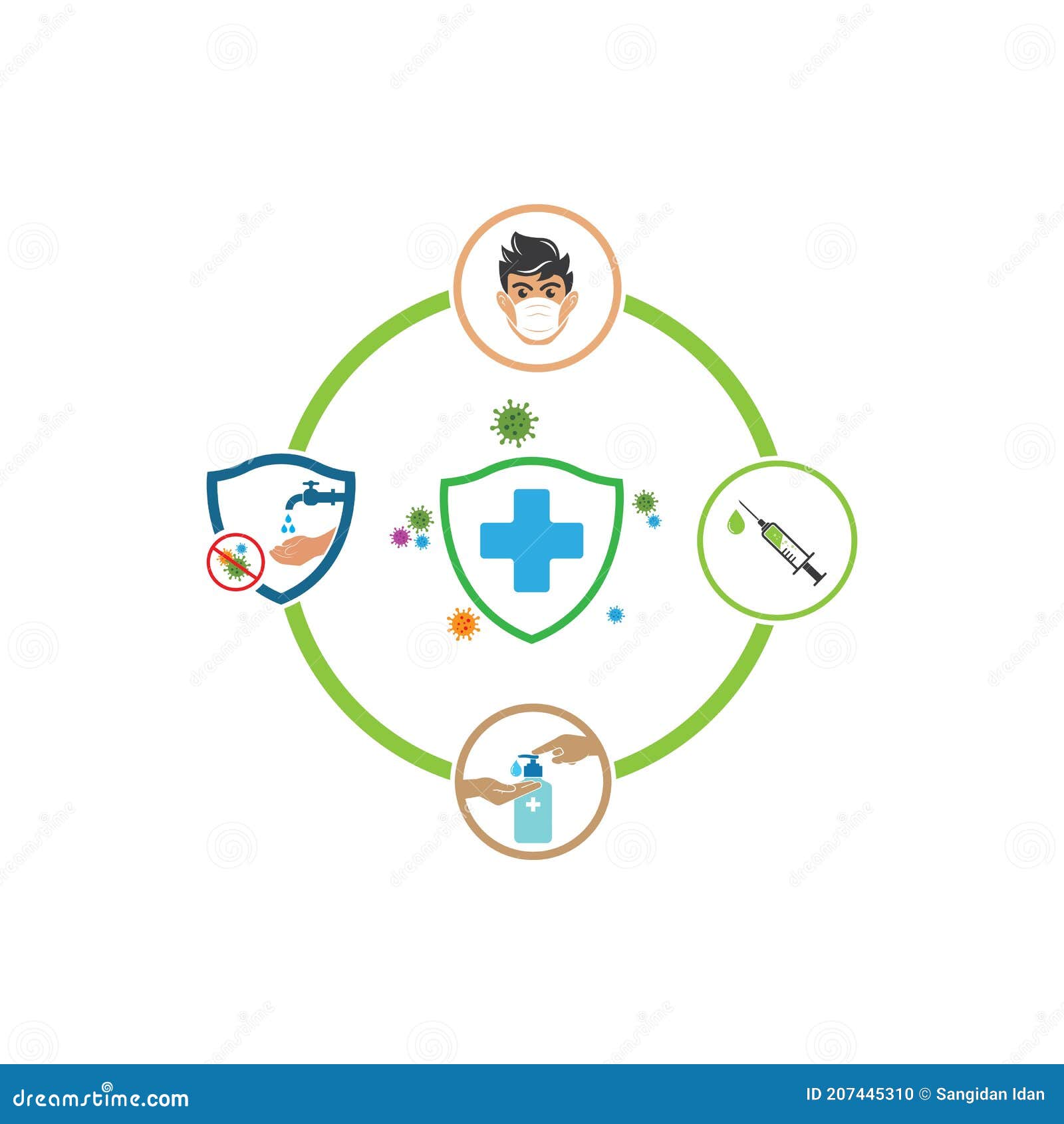 infographic corona virus protection rules  icon  