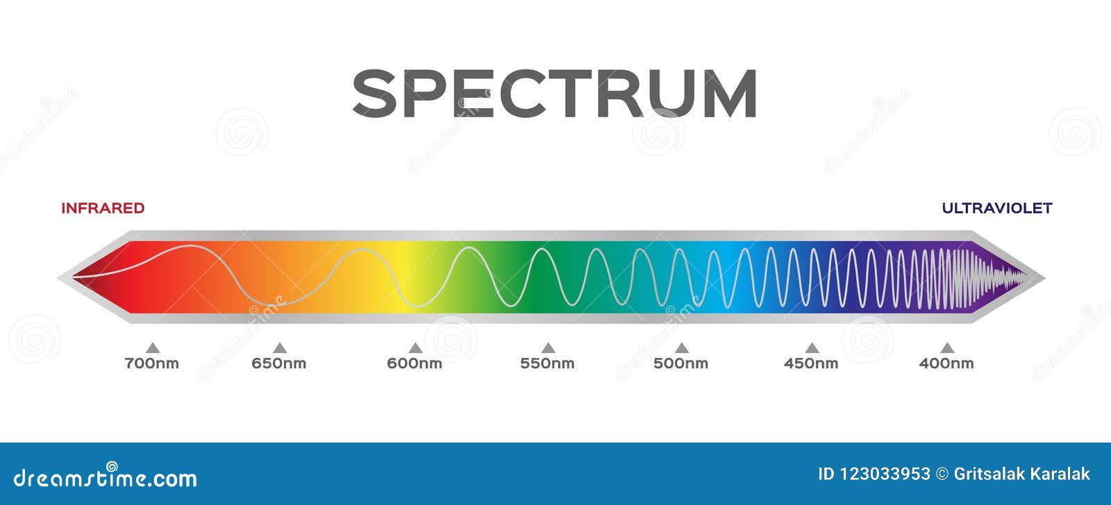 Infographic da cor do espectro visível cor da luz solar