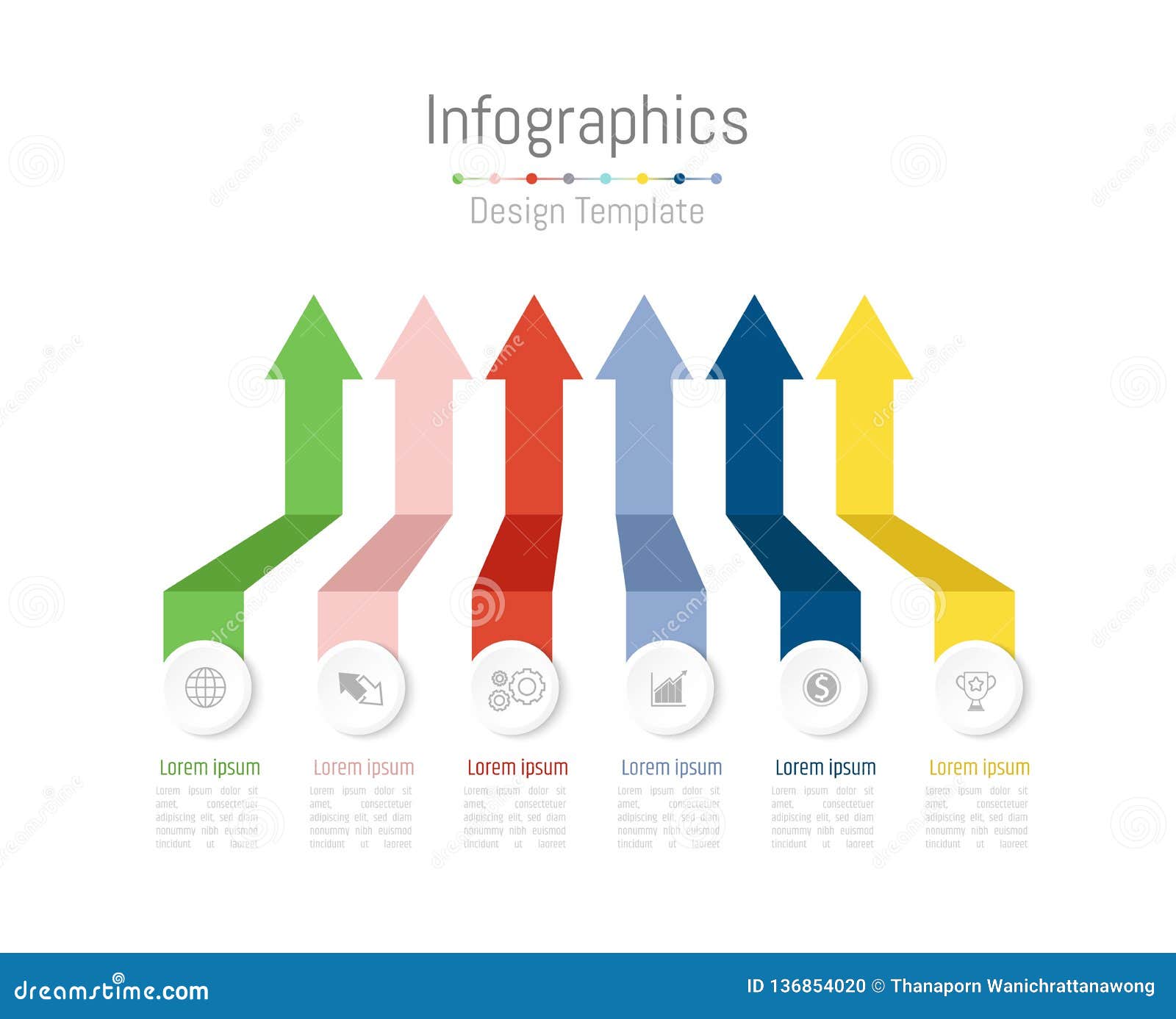 infographic  s for your business data with 6 options, parts, steps, timelines or processes. 