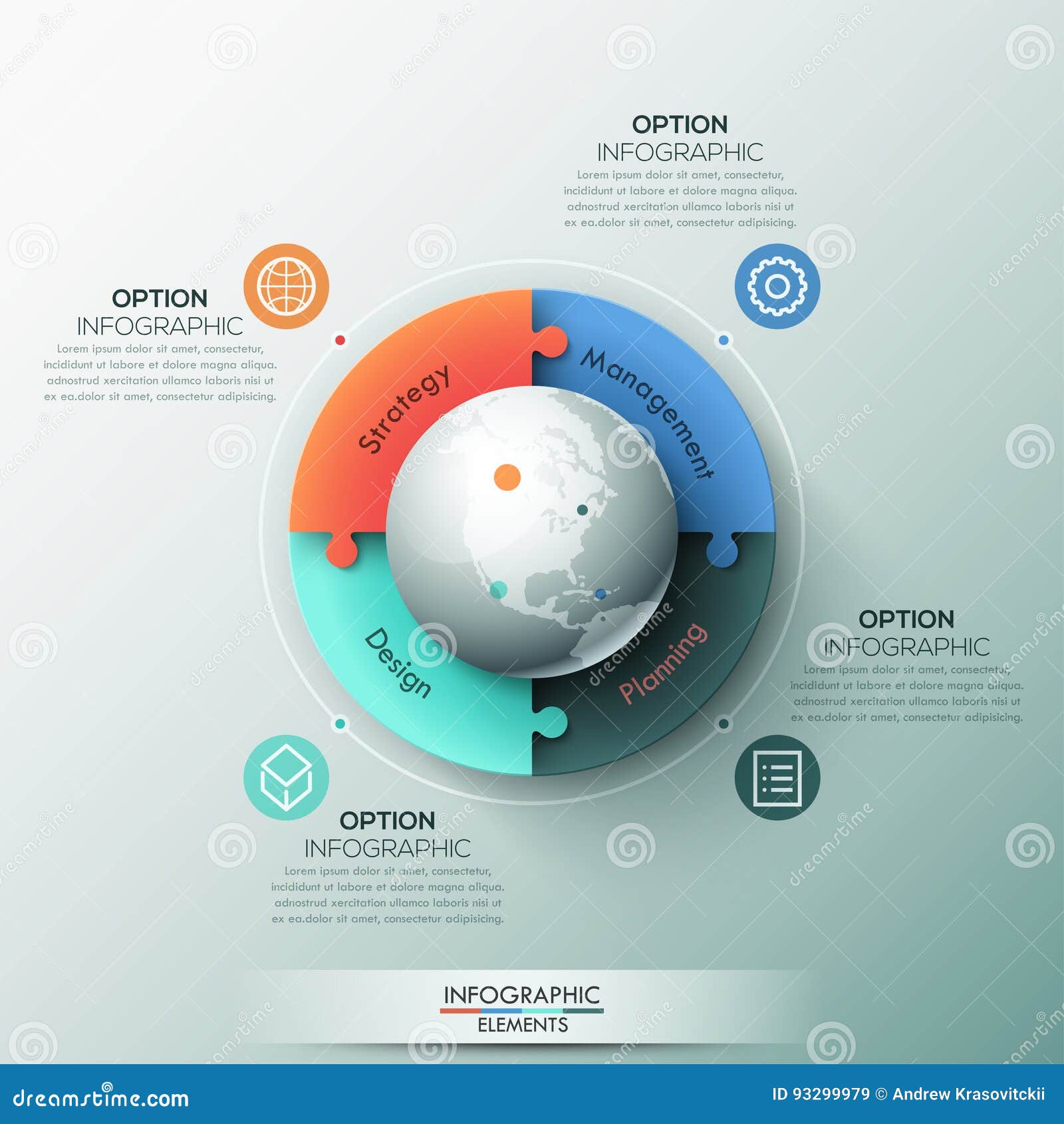 infographic design template 4 connected jigsaw puzzle pieces and jigsaw puzzle design template