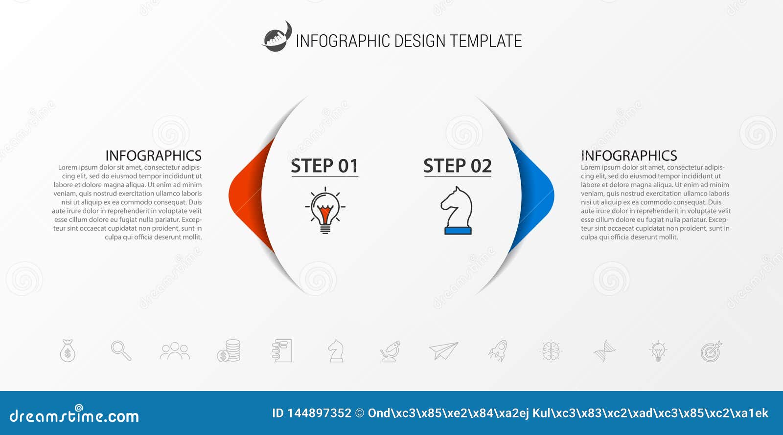 Infographic Design Template. Creative Concept with 2 Steps Stock Vector ...