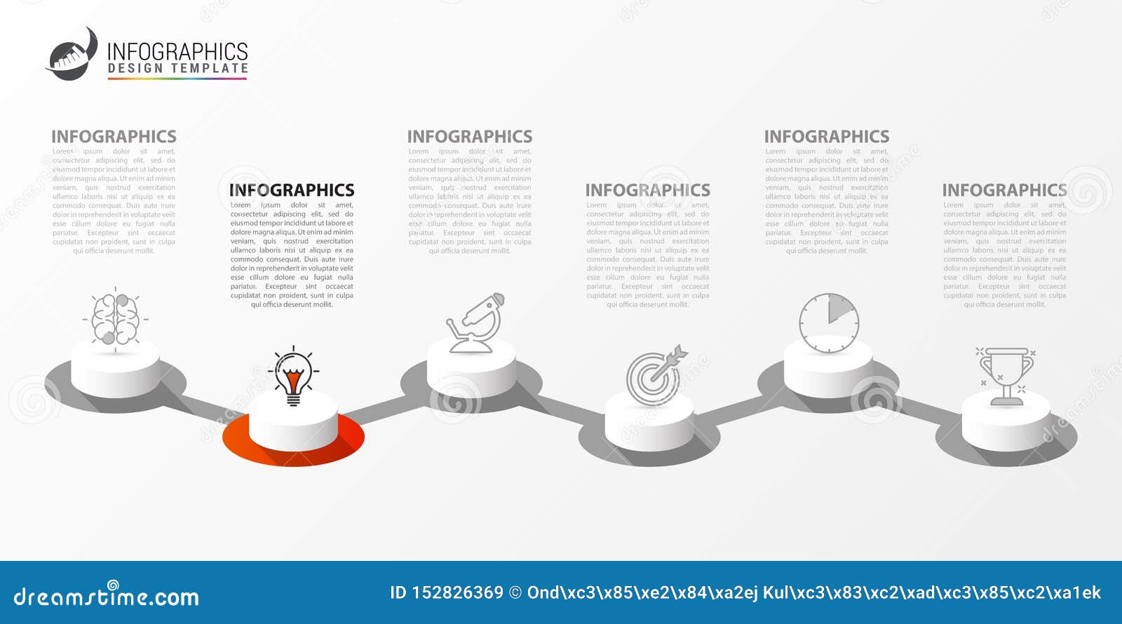 infographic  template. creative concept with 6 steps