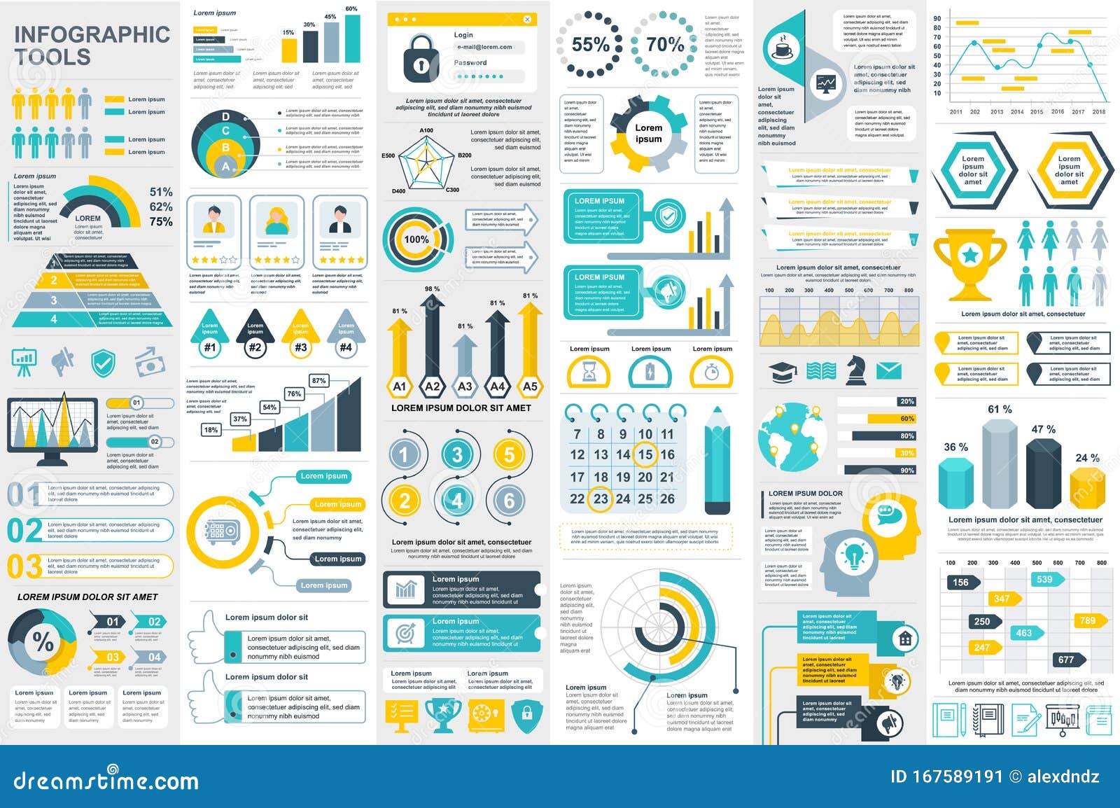 Infographic Elements Data Visualization Vector Design Template. Stock ...